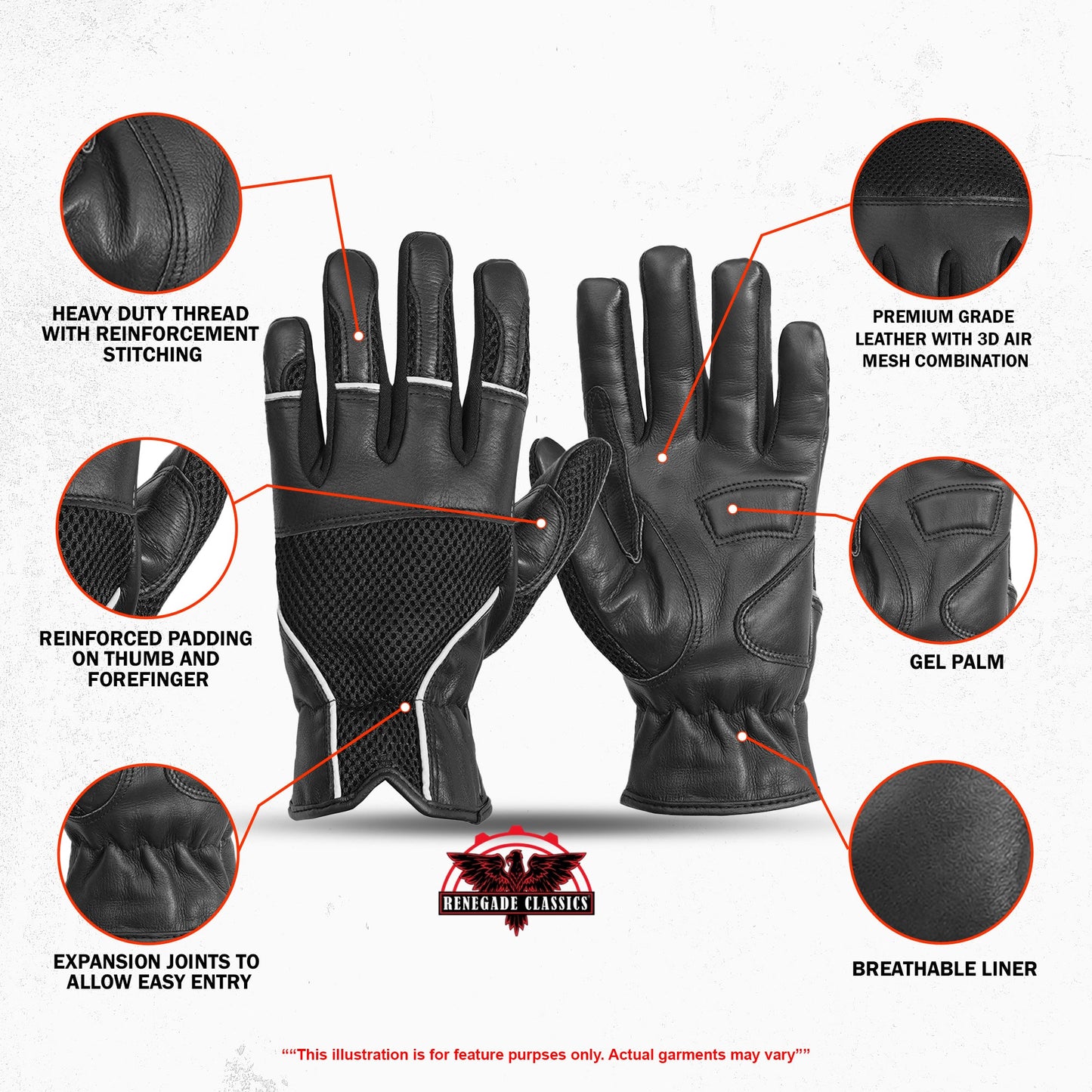 Leather / Mesh Summer Glove
