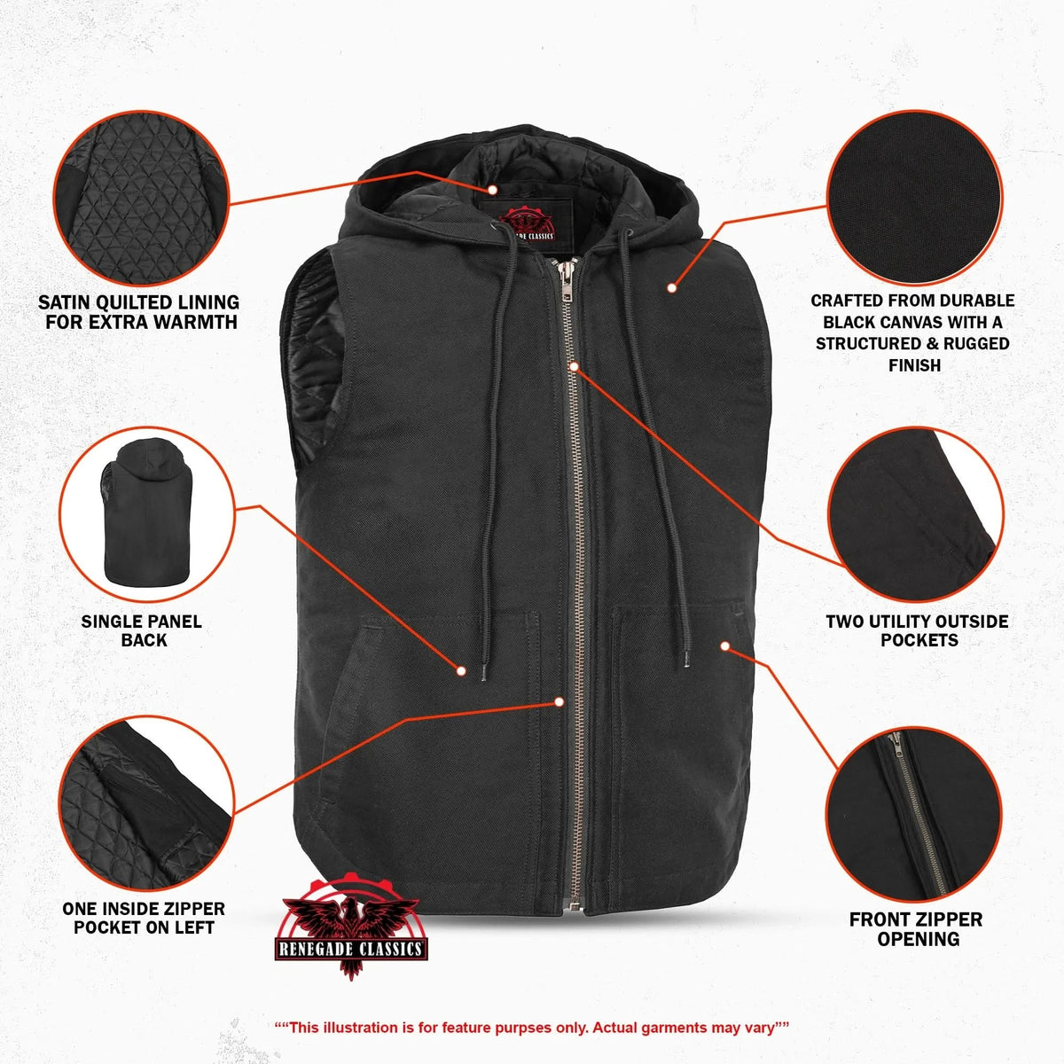 Firebound Men’s Canvas Motorcycle Vest