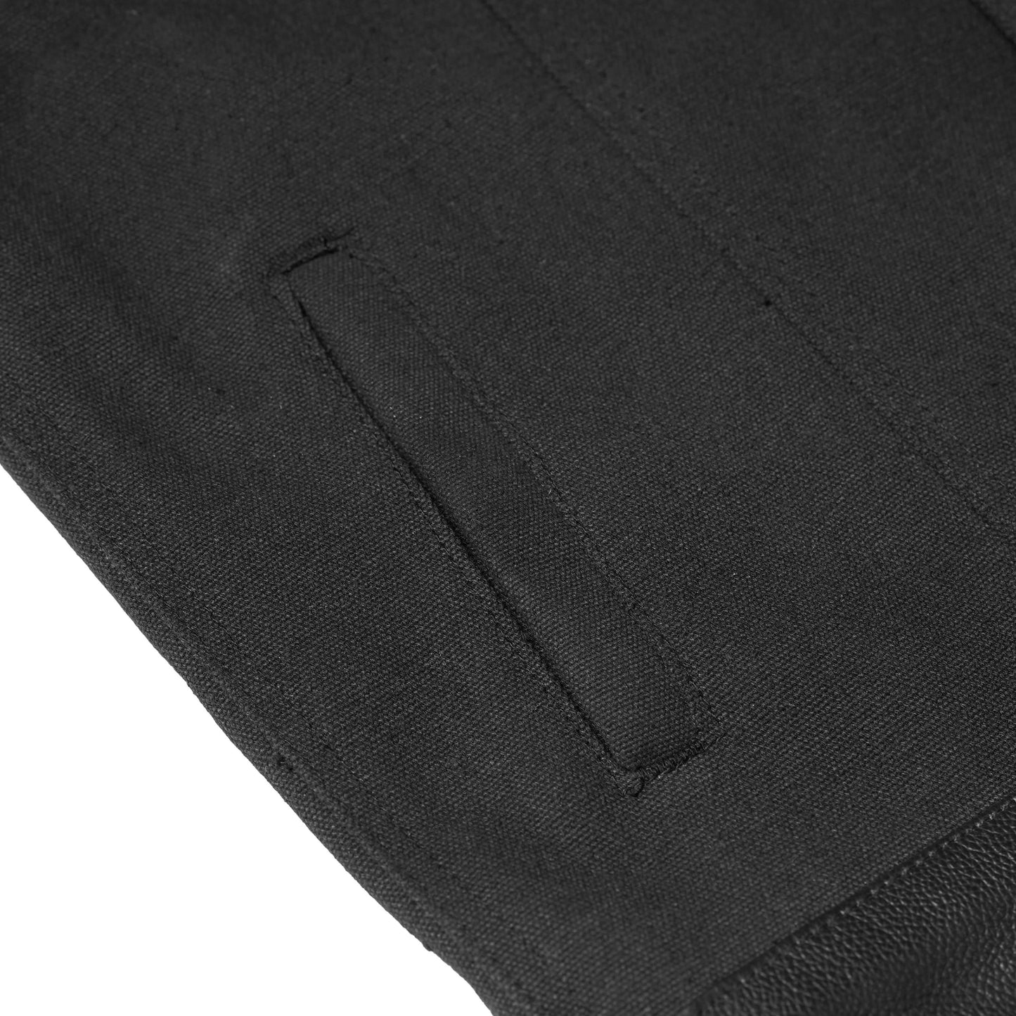 Canvas Material Single Back Panel Concealment Vest W/Leather Tr