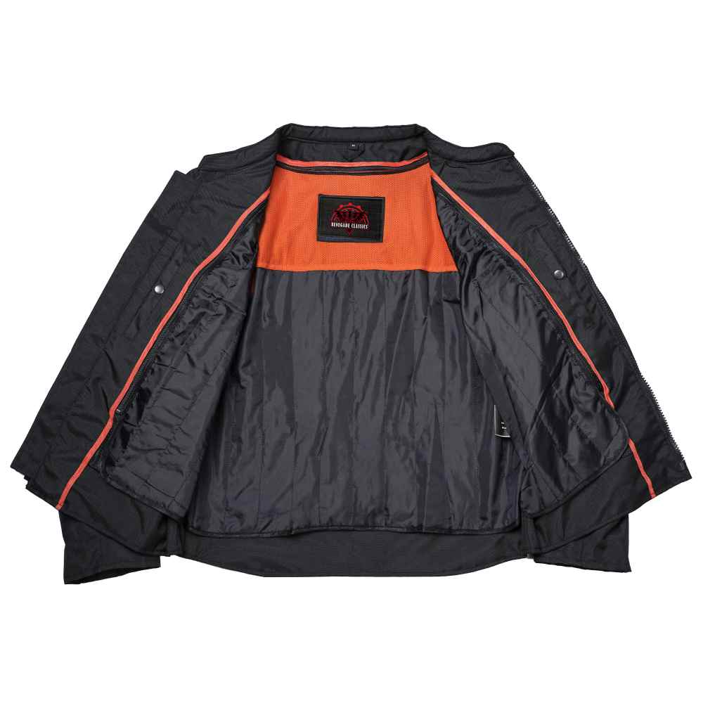 All-Season Men's Textile  Motorcycle Jacket with Reflective Stripes