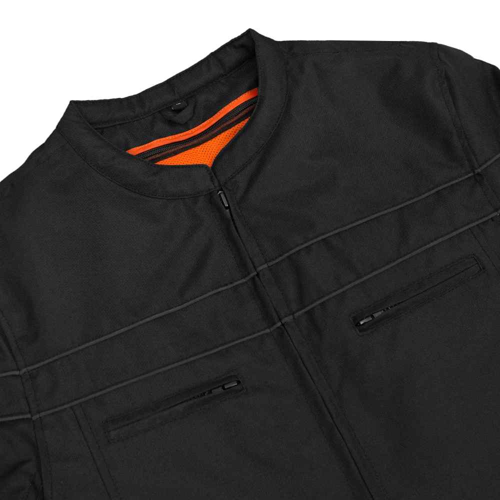 All-Season Men's Textile  Motorcycle Jacket with Reflective Stripes