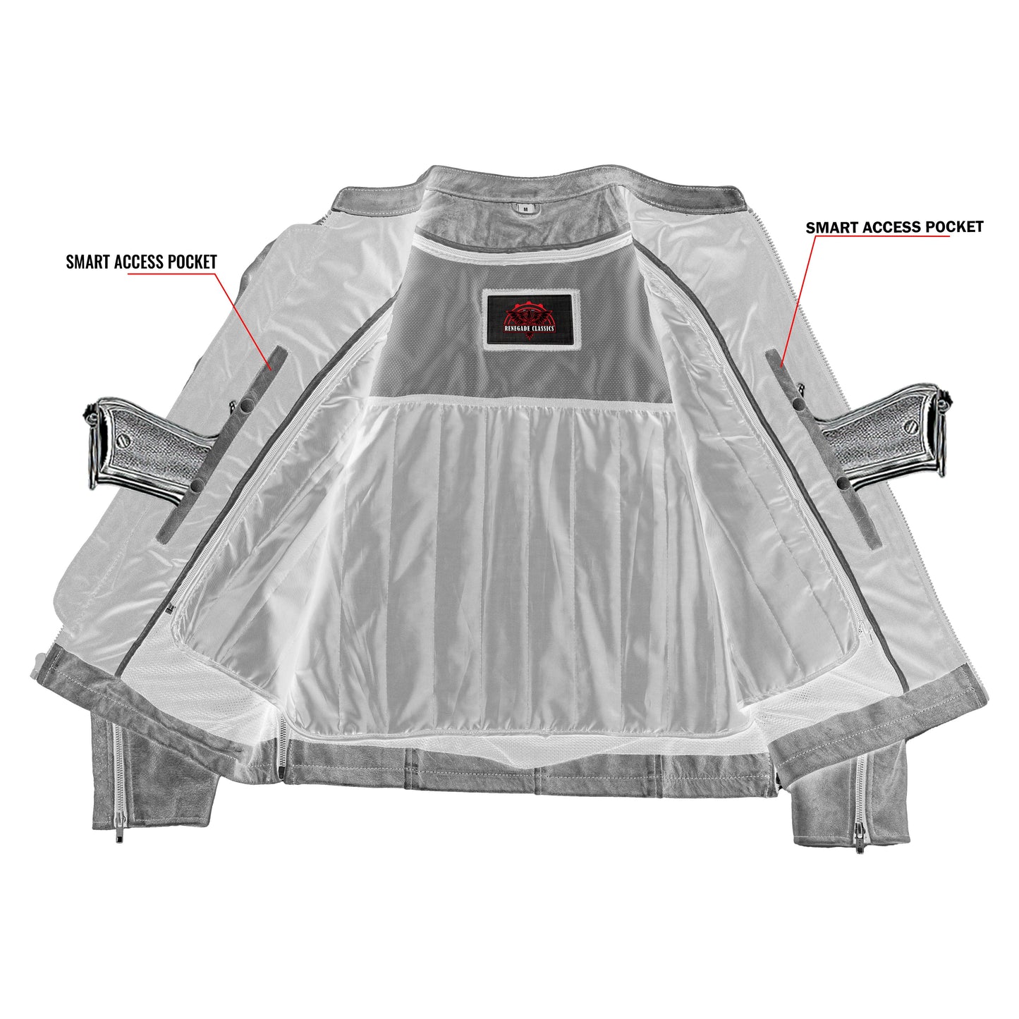Men's Sporty Gray Leather Cruiser Jacket
