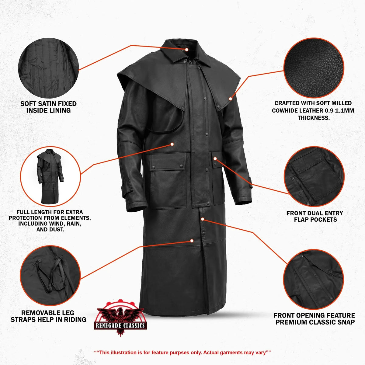 Notch Men’s Long Motorcycle Coat