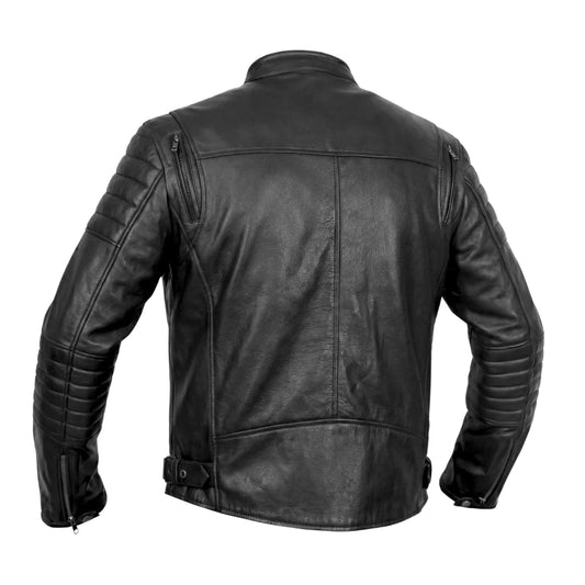 Men's Lightweight Drum Dyed Naked Lambskin Crossover Scooter - Black