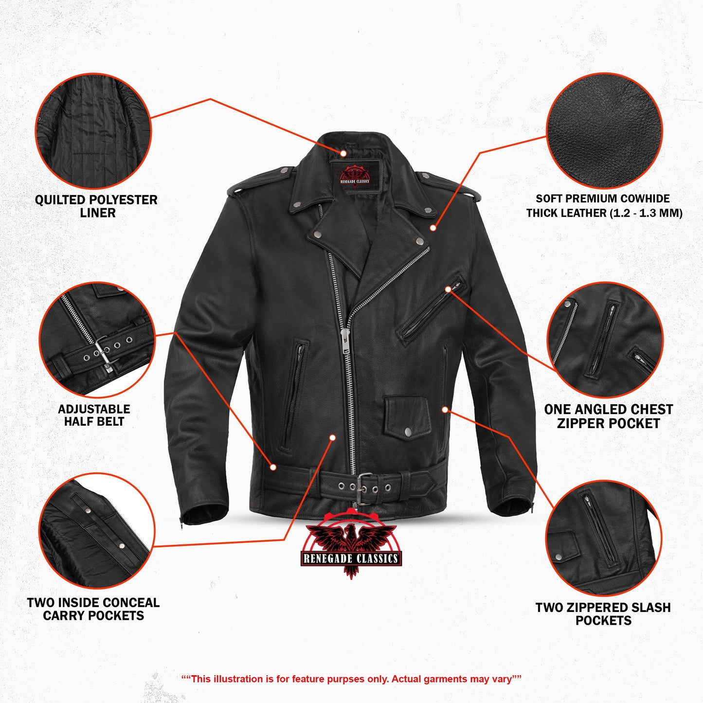 Super Arnold Men's Black Leather Jacket – Retro Design