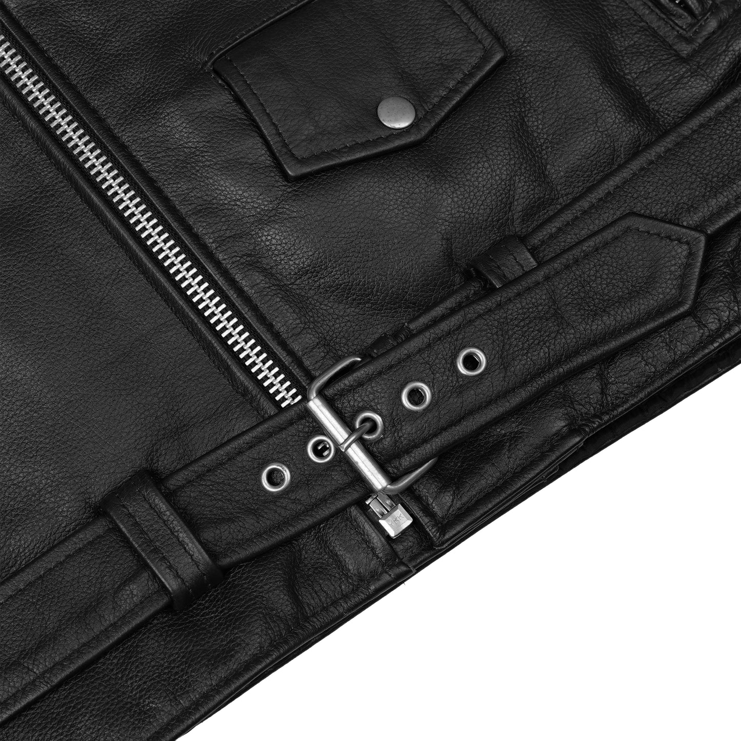 Super Arnold Men's Black Leather Jacket – Retro Design