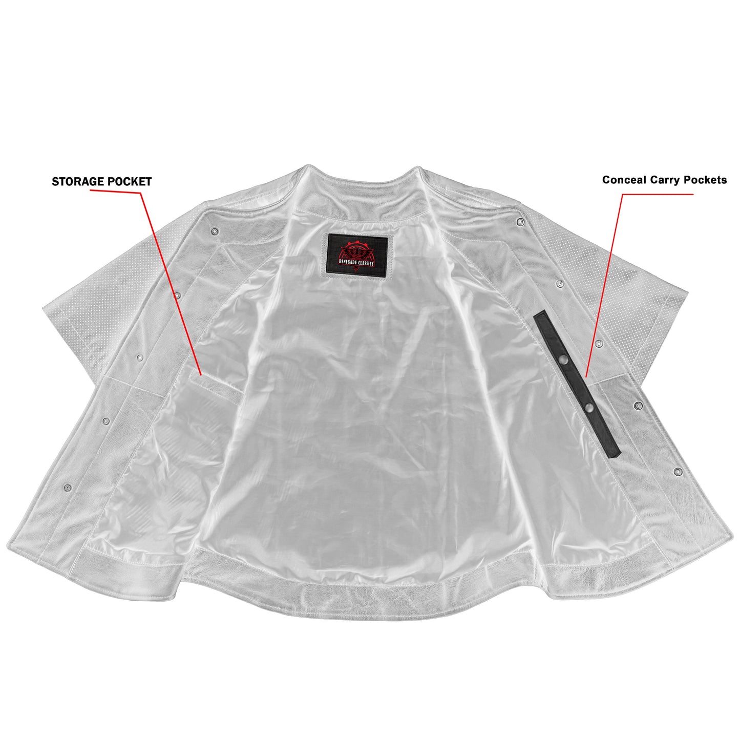 Men's  Leather Baseball Motorcycle Shirt - Black