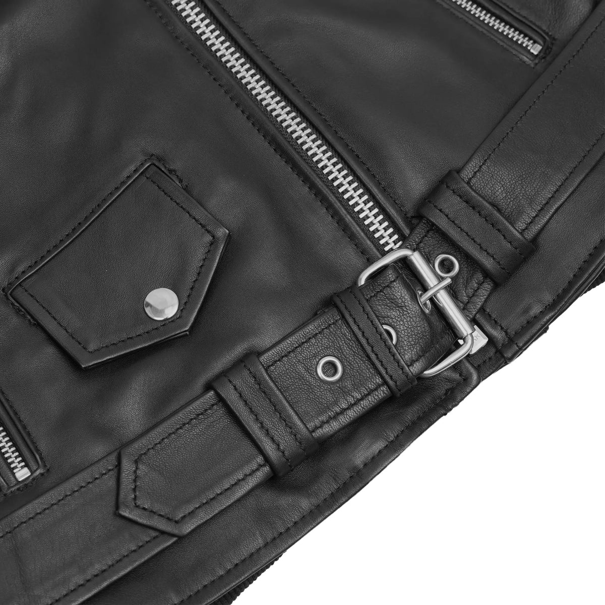 Lustré Noir Women's Leather Motorcycle Jacket