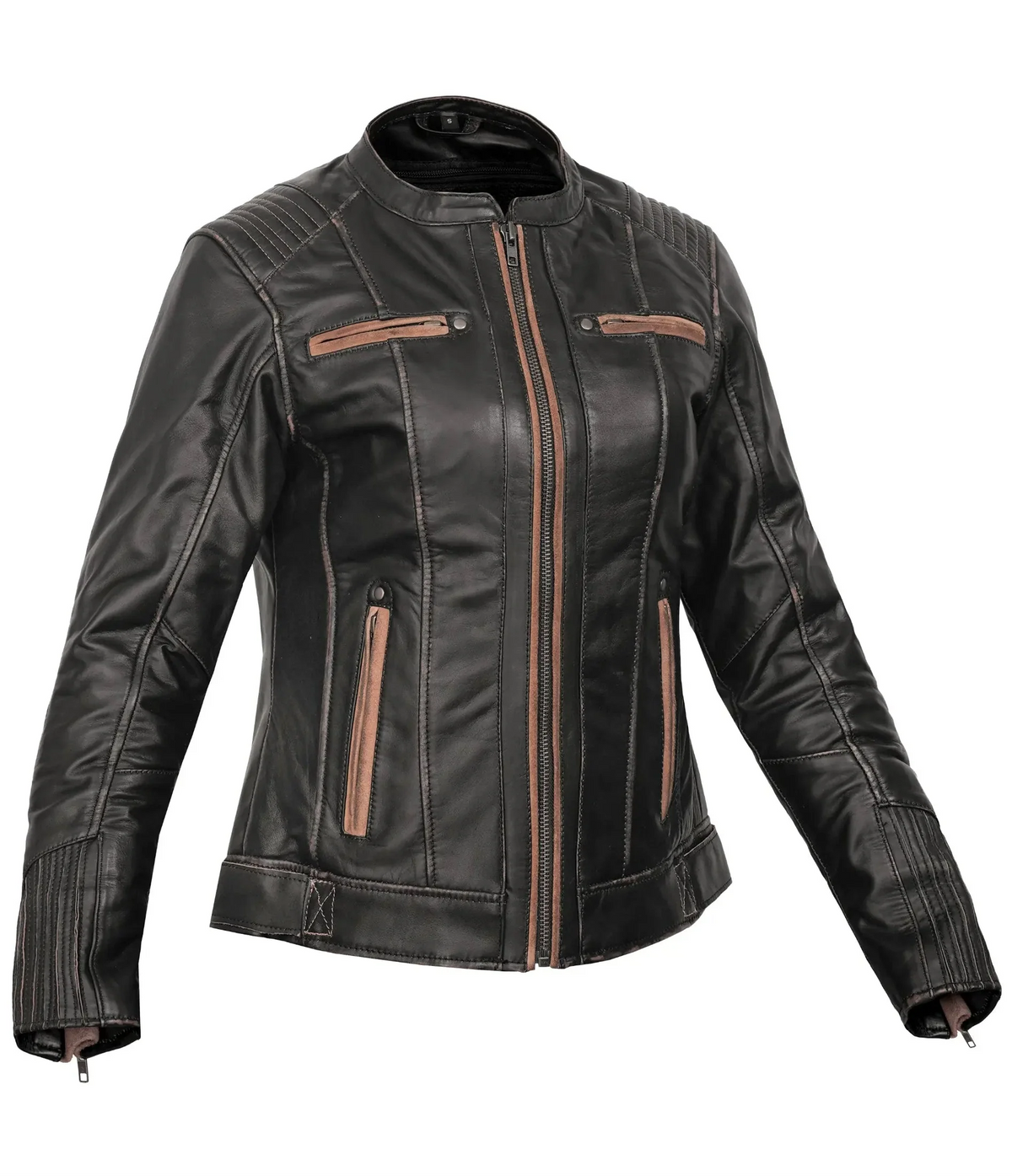 Maison Veyra Women’s Leather Motorcycle Jacket