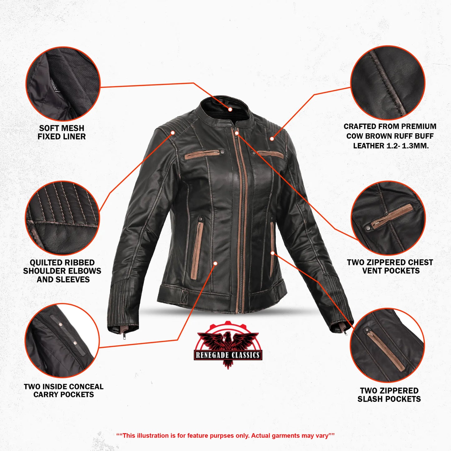 Maison Veyra Women’s Leather Motorcycle Jacket