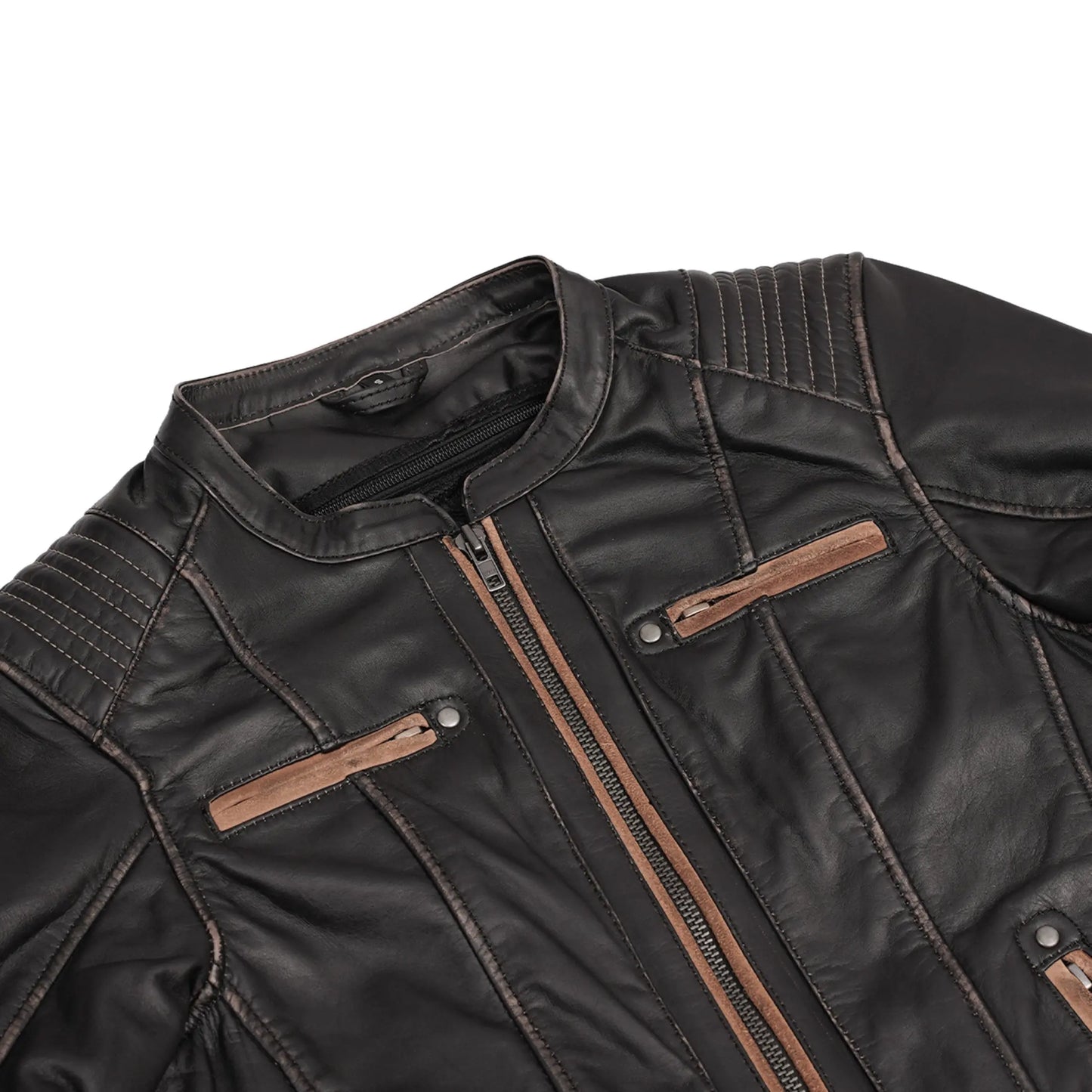 Maison Veyra Women’s Leather Motorcycle Jacket