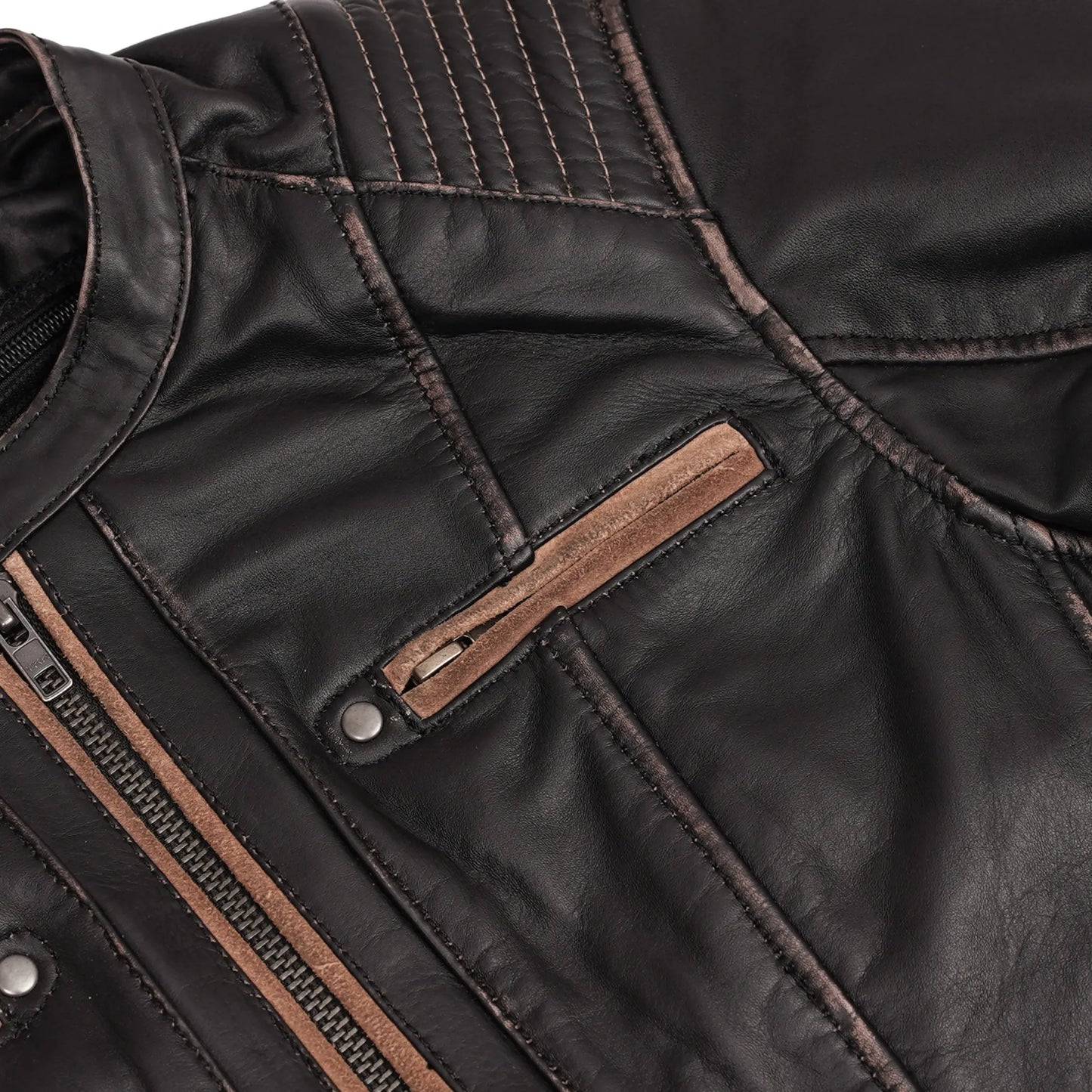 Maison Veyra Women’s Leather Motorcycle Jacket