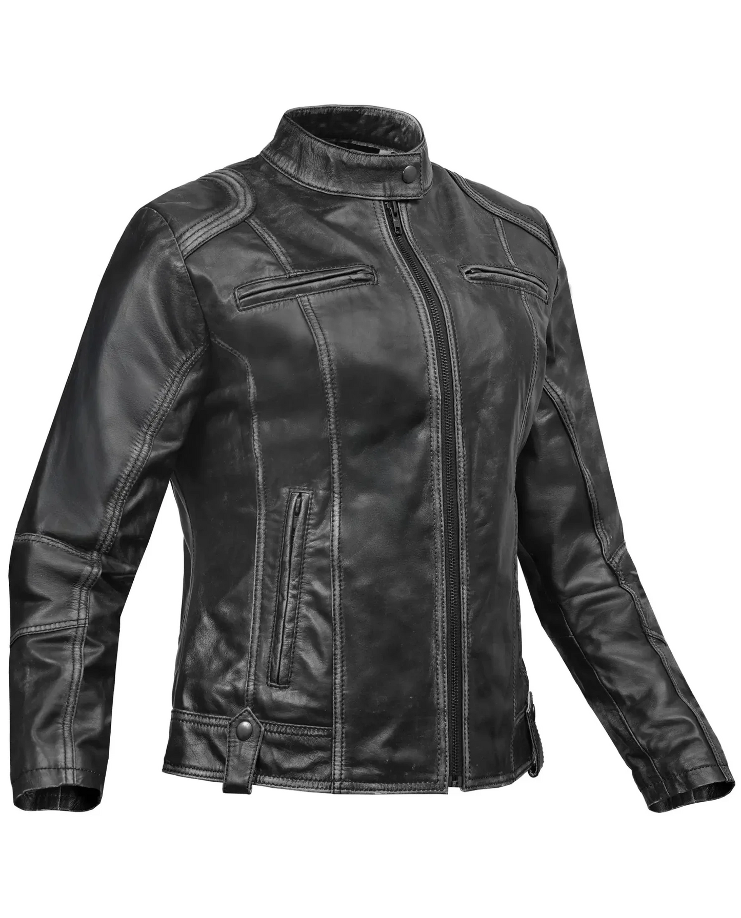 Marsha Women’s Leather Motorcycle Jacket