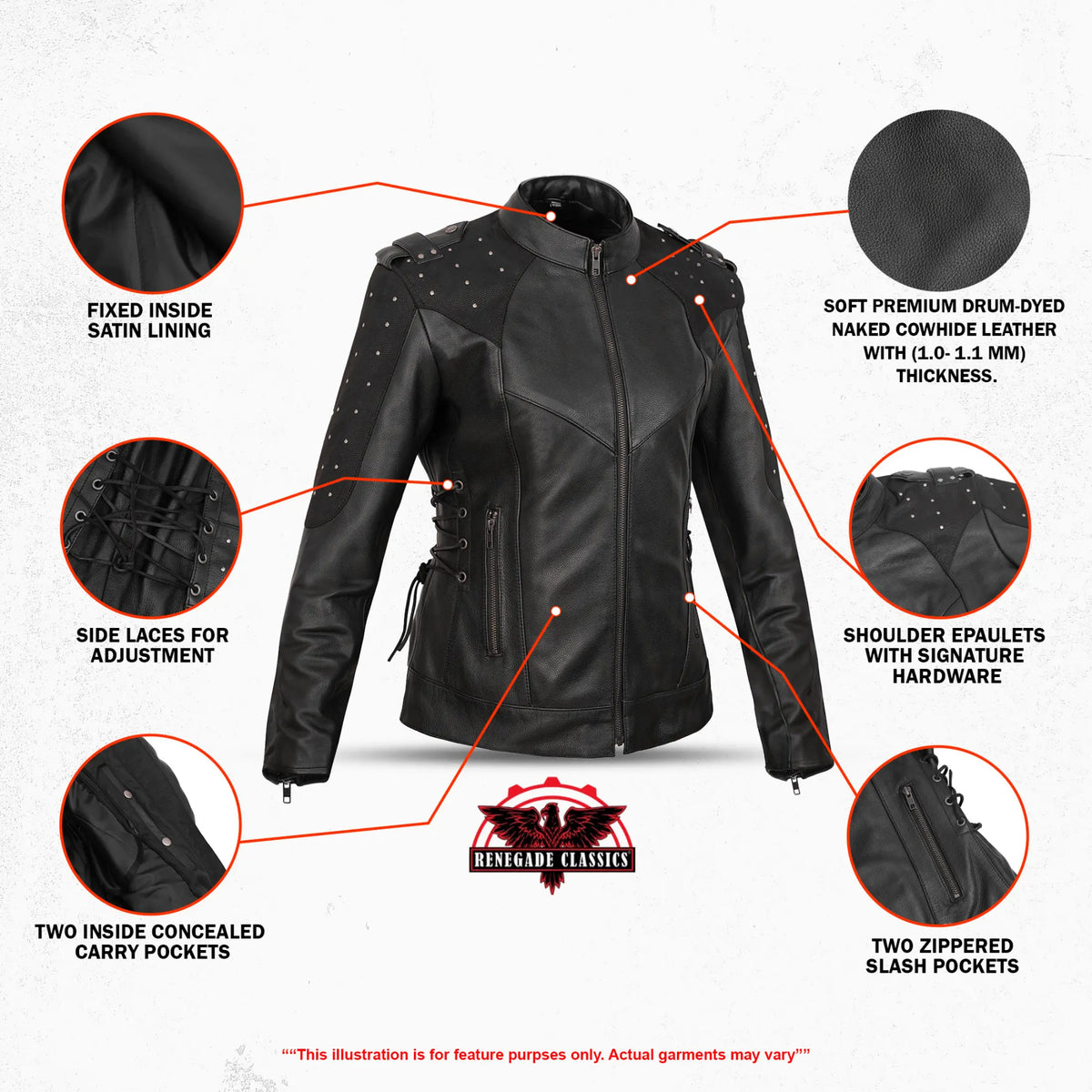 Camille Women's Leather Motorcycle Jacket