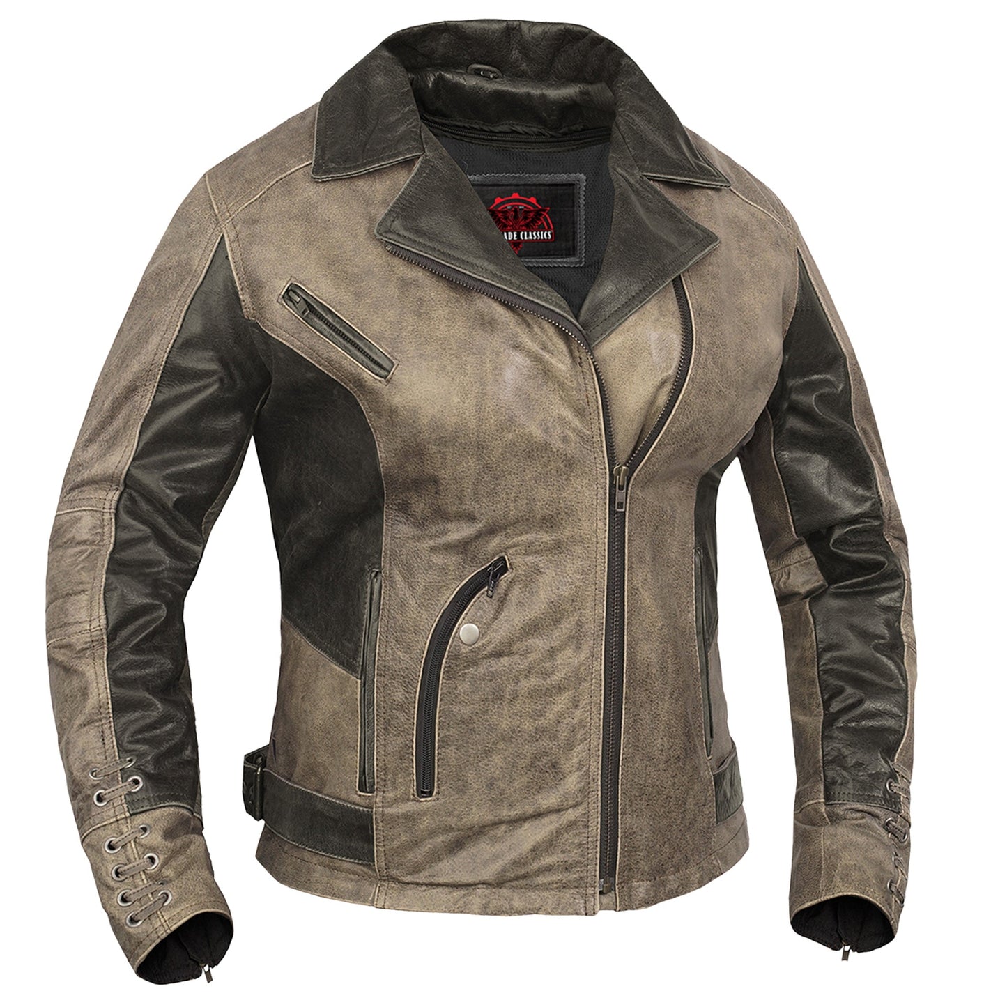 Fusion Flow Women's  Leather Motorcycle Jacket