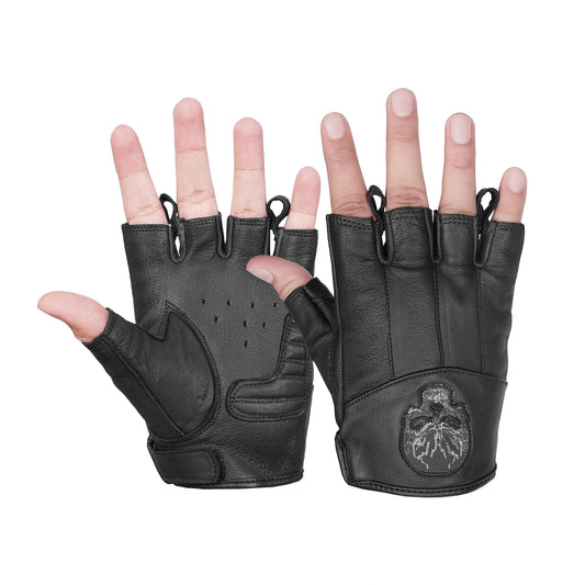 Reflective Skull Fingerless Glove
