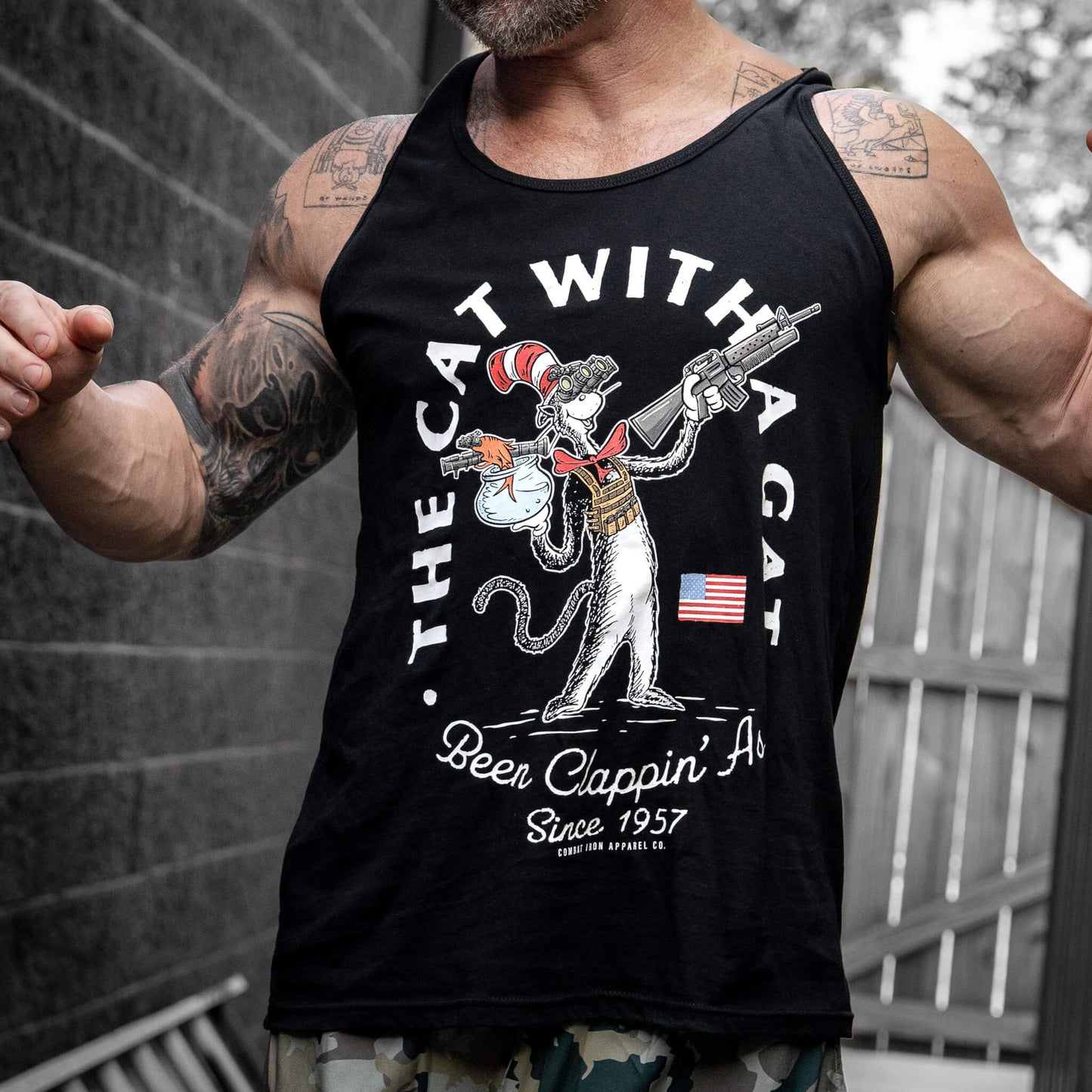 Cat With A Gat Men's Tank