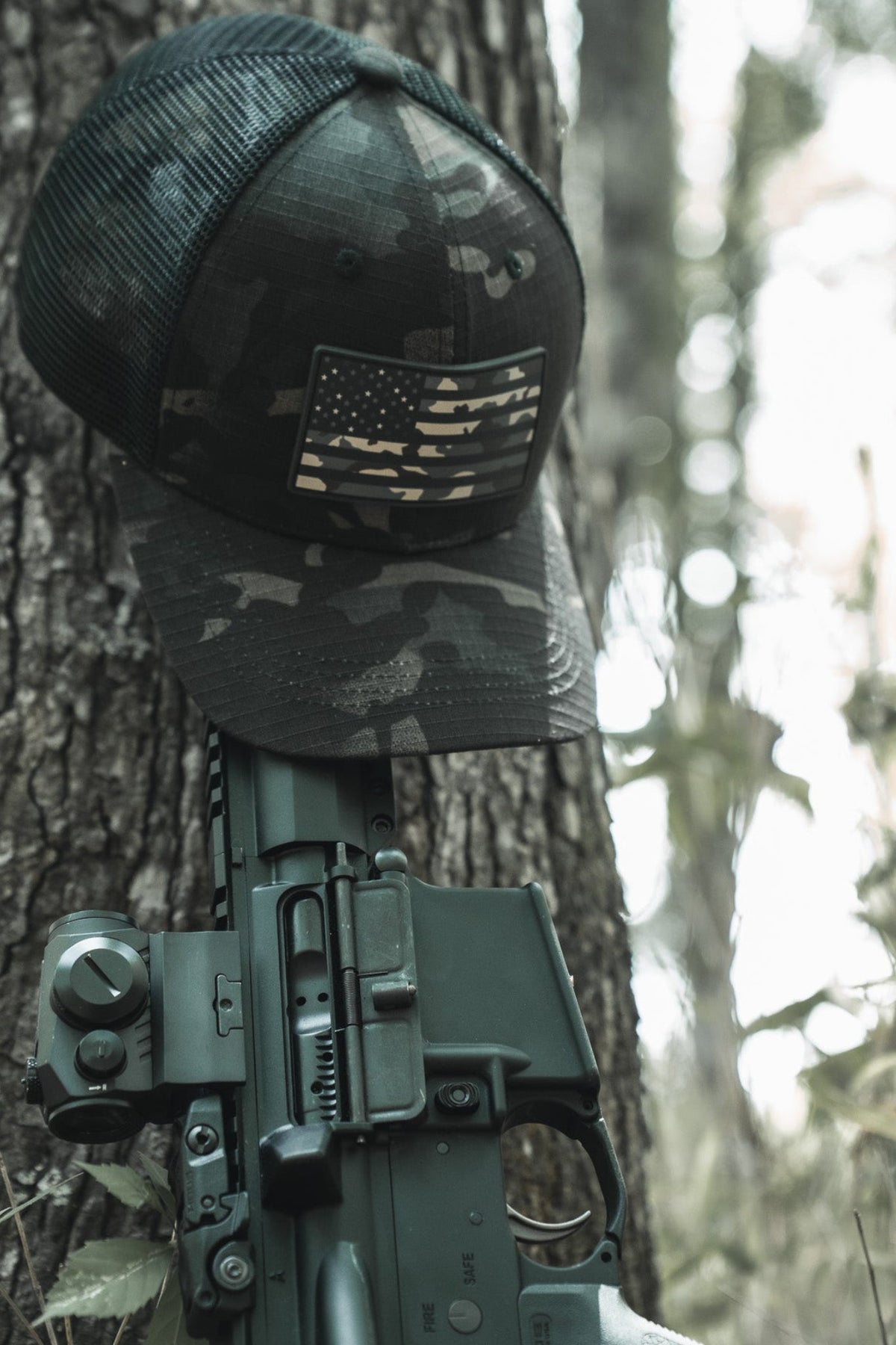 Born United Black Camo Trucker - Camo Flag