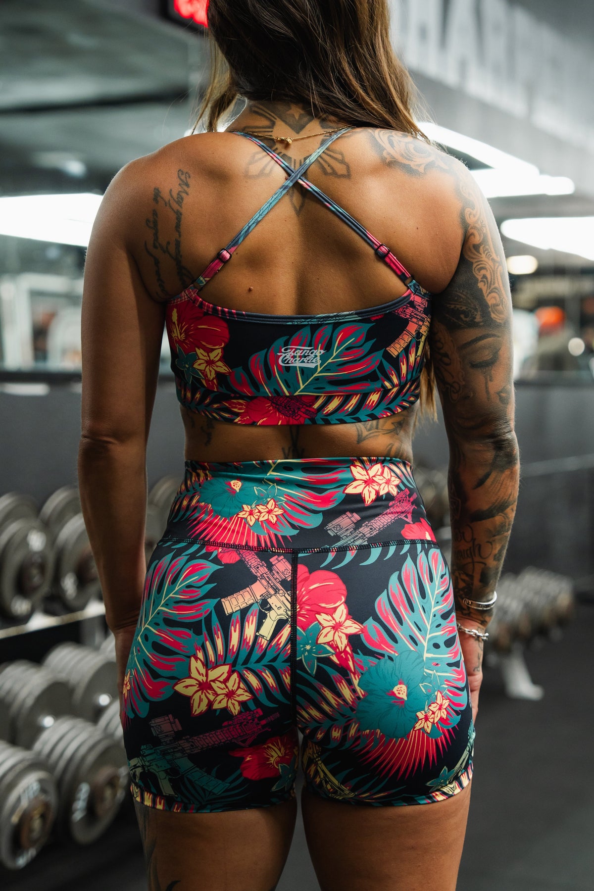 Women's High-Waisted Seamless Front Compression Training Shorts | Tropical Assassin