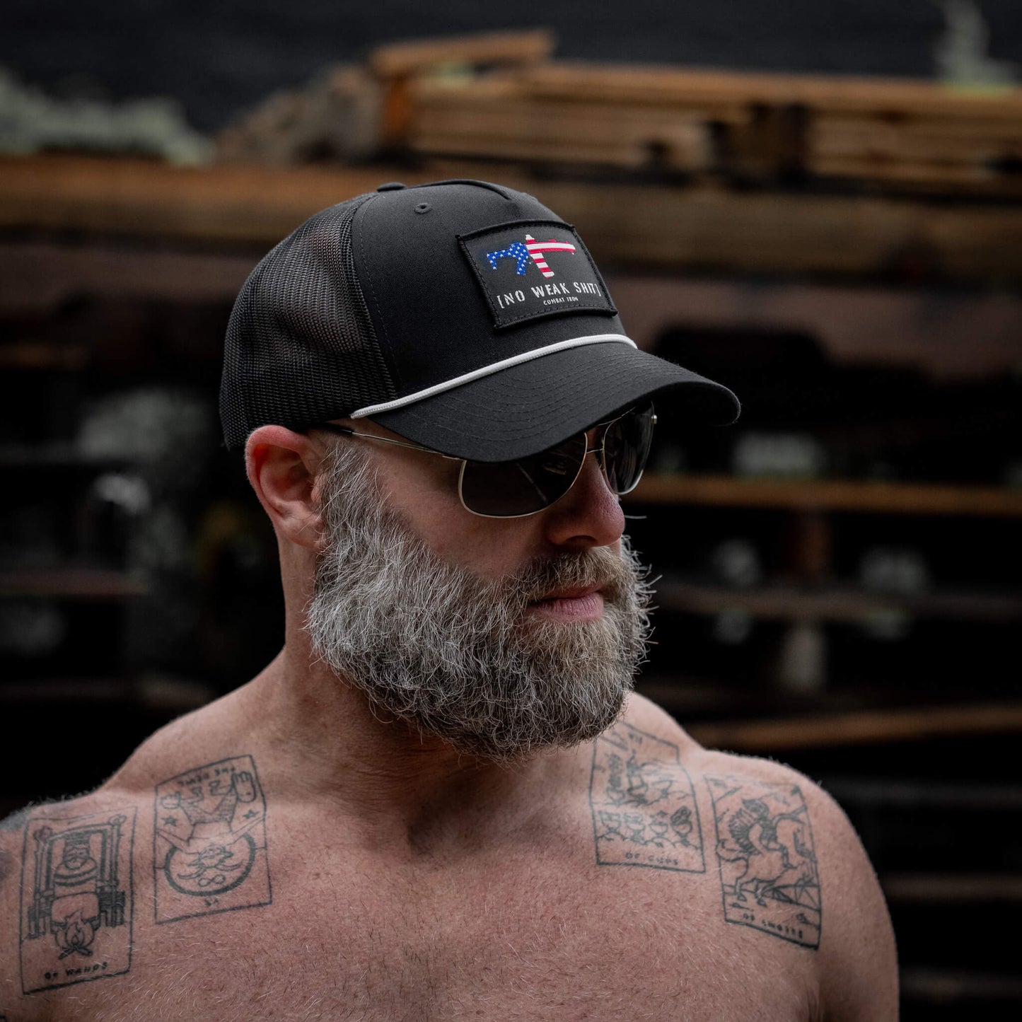 No Weak Shit Patch Rope Snapback Hat