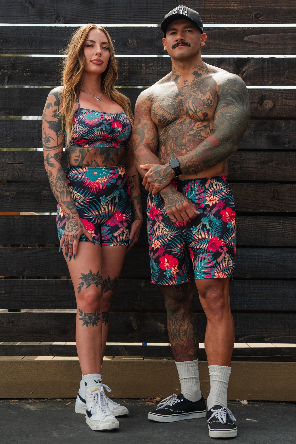 Women's High-Waisted Seamless Front Compression Training Shorts | Tropical Assassin