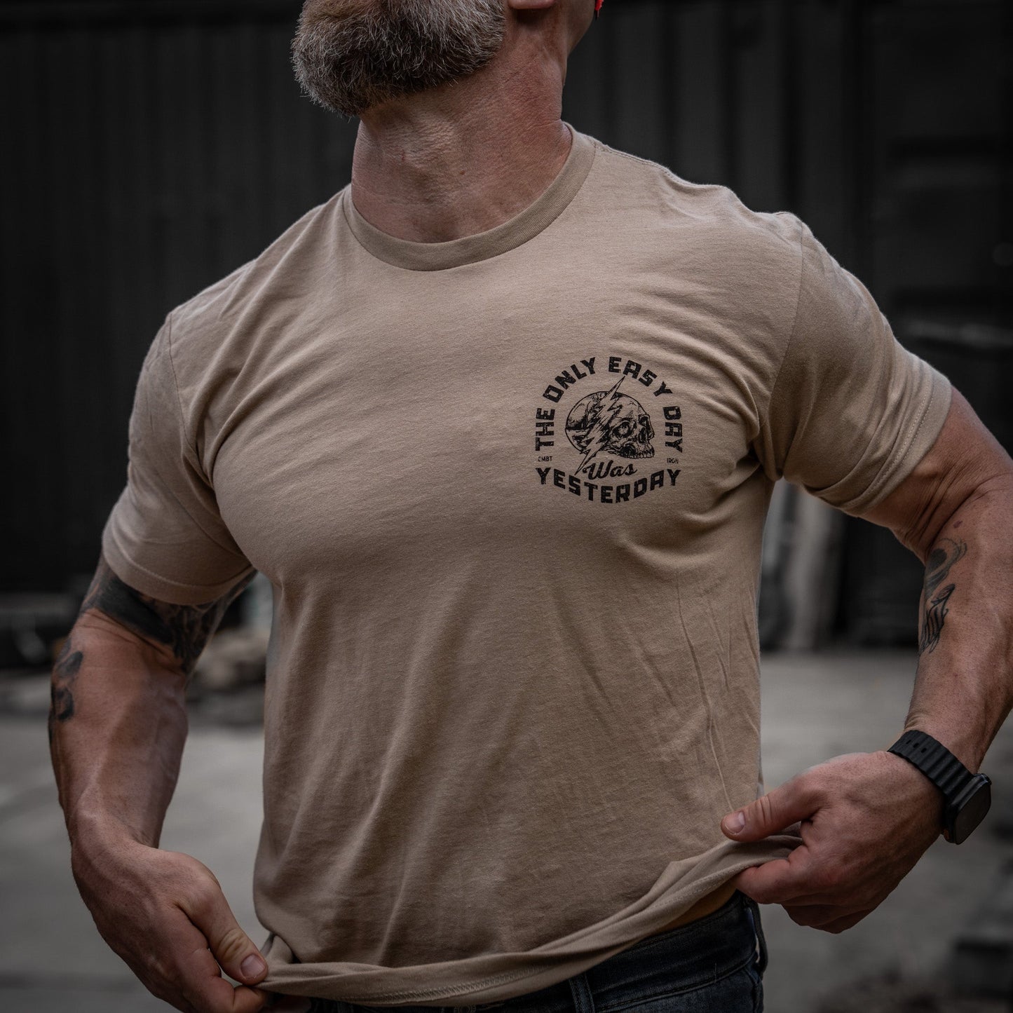 Only Easy Day Was Yesterday Skull Men's T-Shirt