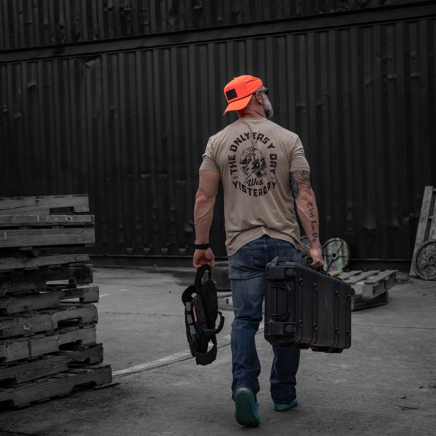 Only Easy Day Was Yesterday Skull Men's T-Shirt