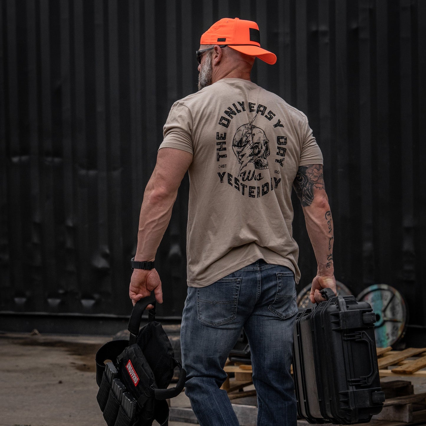 Only Easy Day Was Yesterday Skull Men's T-Shirt
