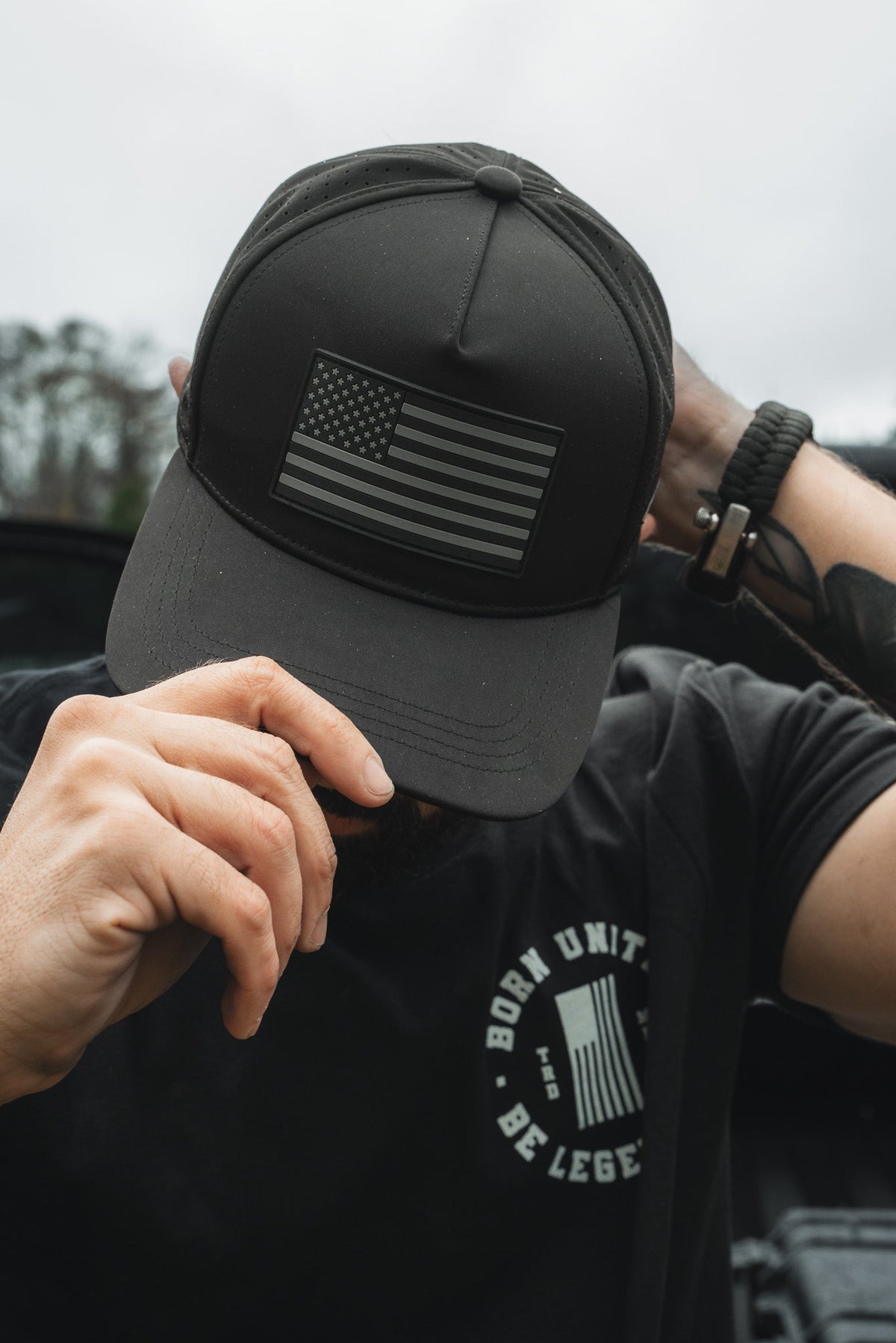 Born United Premium Flag Snapback - Blackout