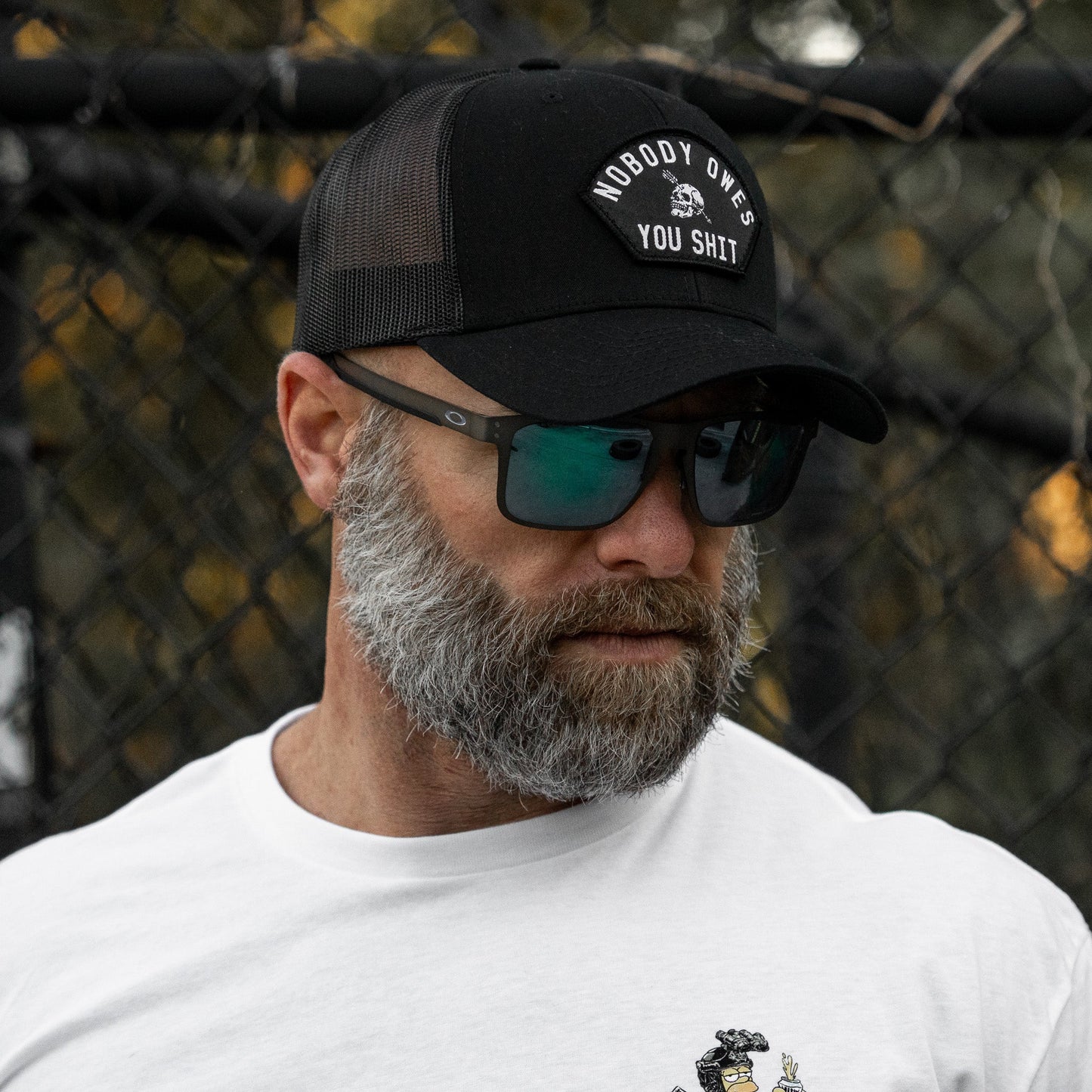 Nobody Owes You Shit Arched Skull Patch Snapback