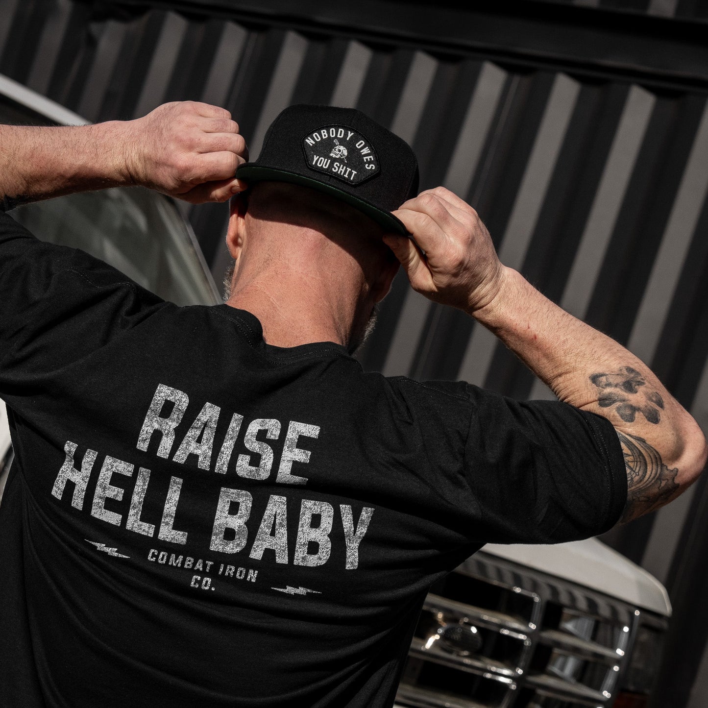 Nobody Owes You Shit Arched Patch Flatbill SnapBack Hat