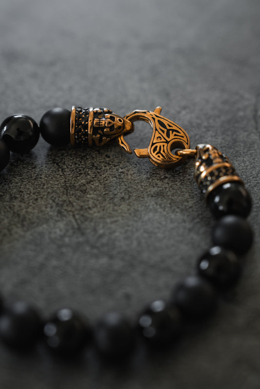 Black Pearl Monarch GOLD Ed. Gemstone Bracelet
