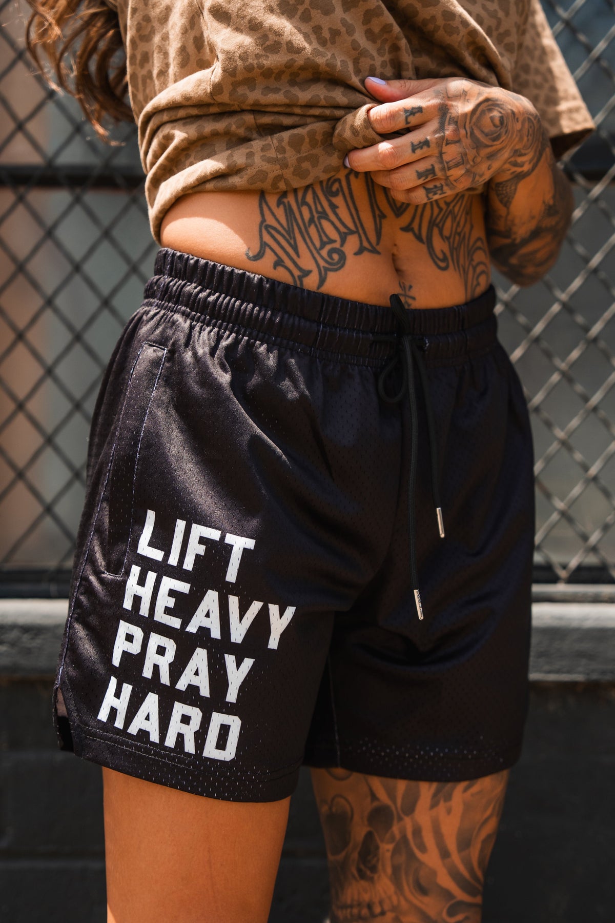 Men's Mesh Lifestyle Shorts | 5.5"- Lift Heavy Pray Hard Black