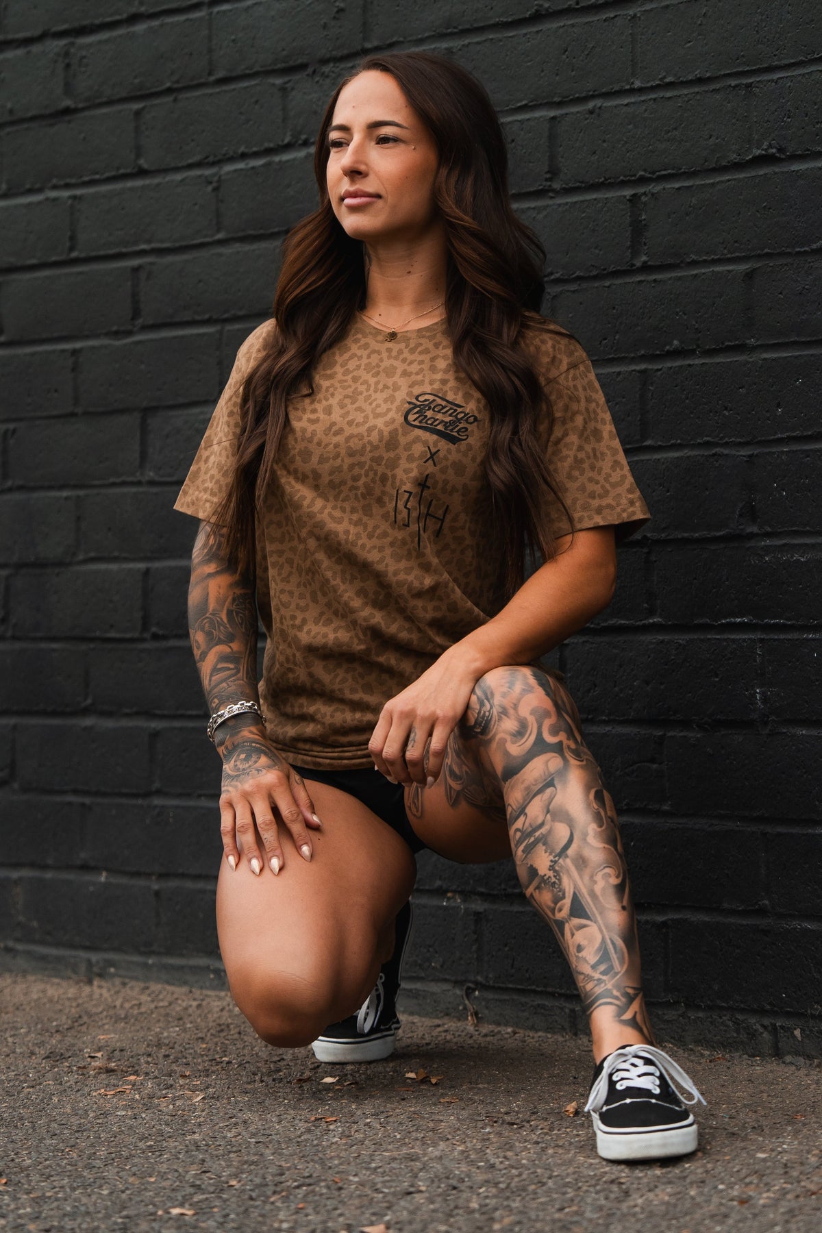 Lift Heavy. Pray Hard. Chestnut Leopard - Tee