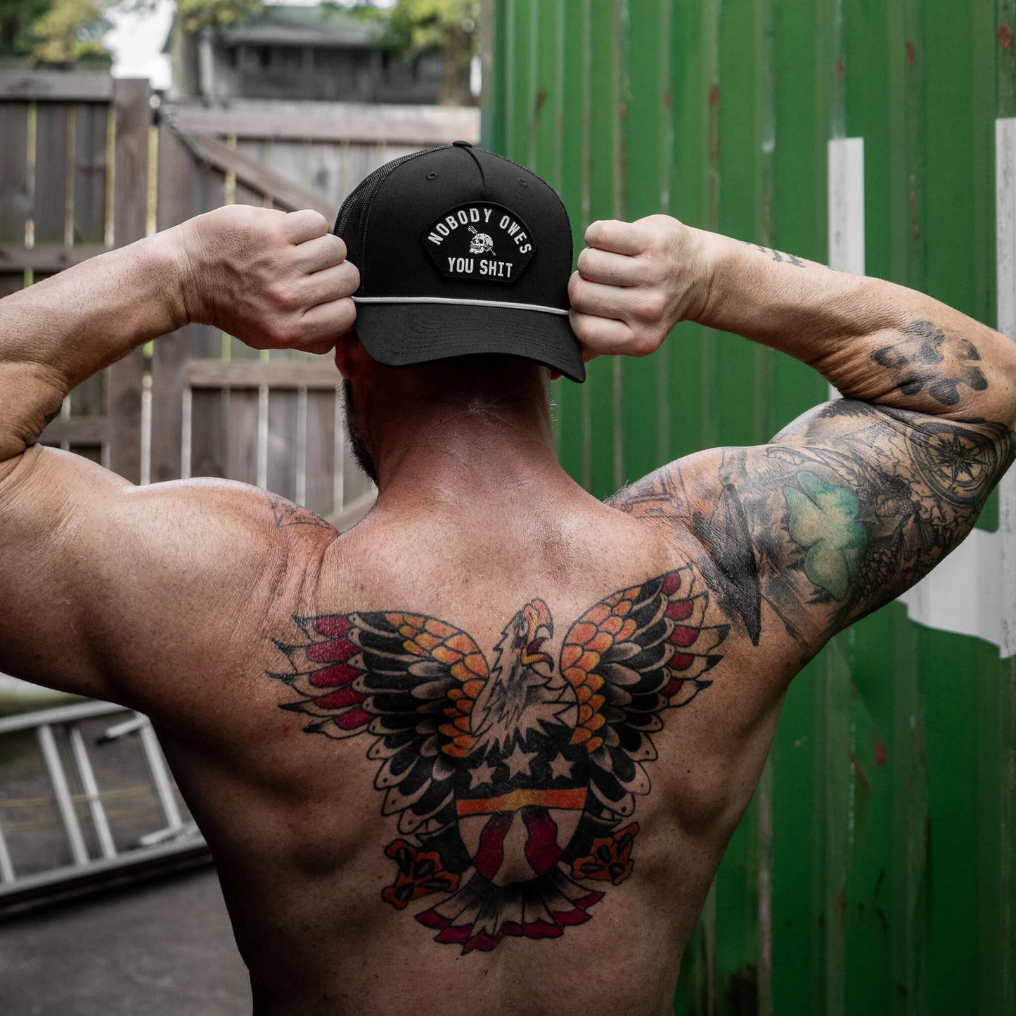 Nobody Owes You Shit Skull Arched Patch Rope Snapback