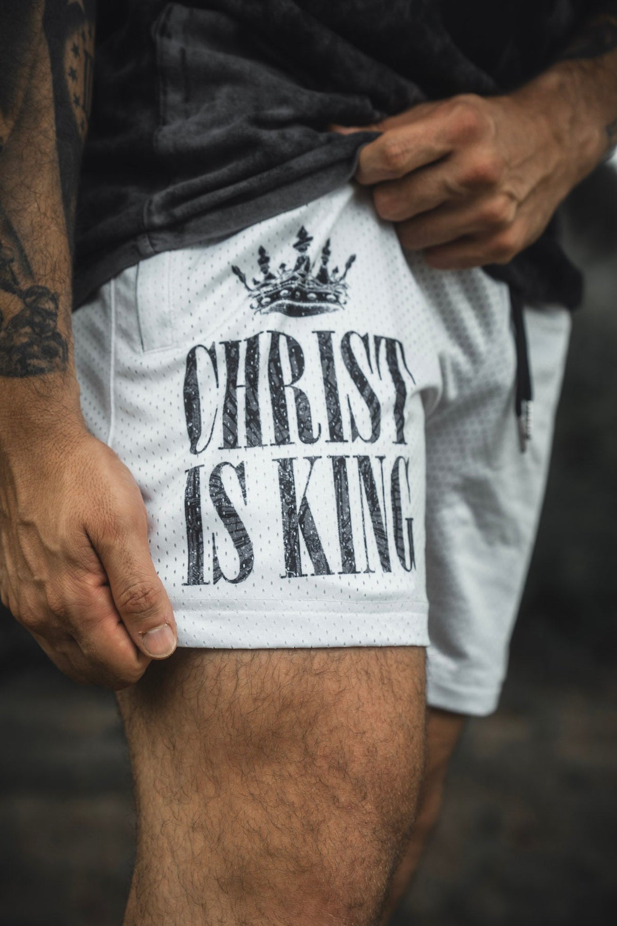 Men's Mesh Lifestyle Shorts | 5.5"- Christ is King Ivory