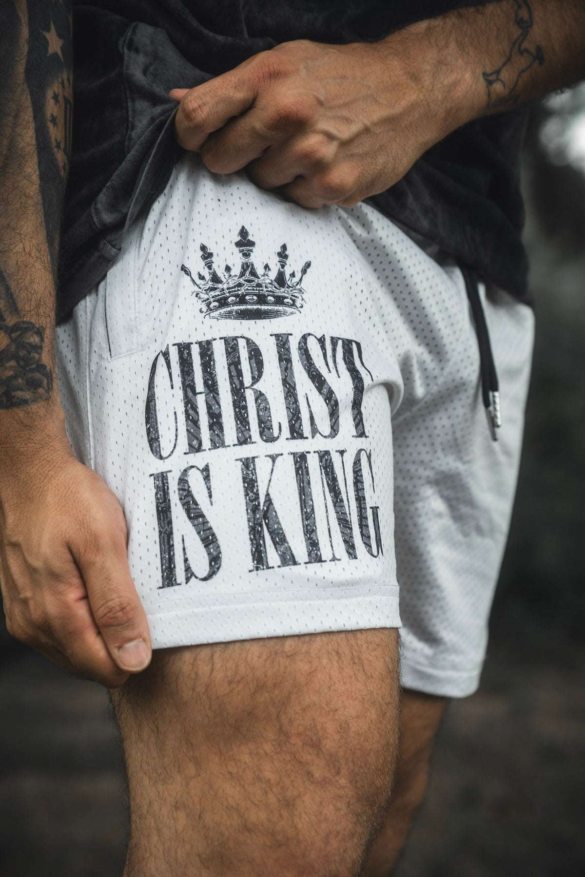 Men's Mesh Lifestyle Shorts | 5.5"- Christ is King Ivory