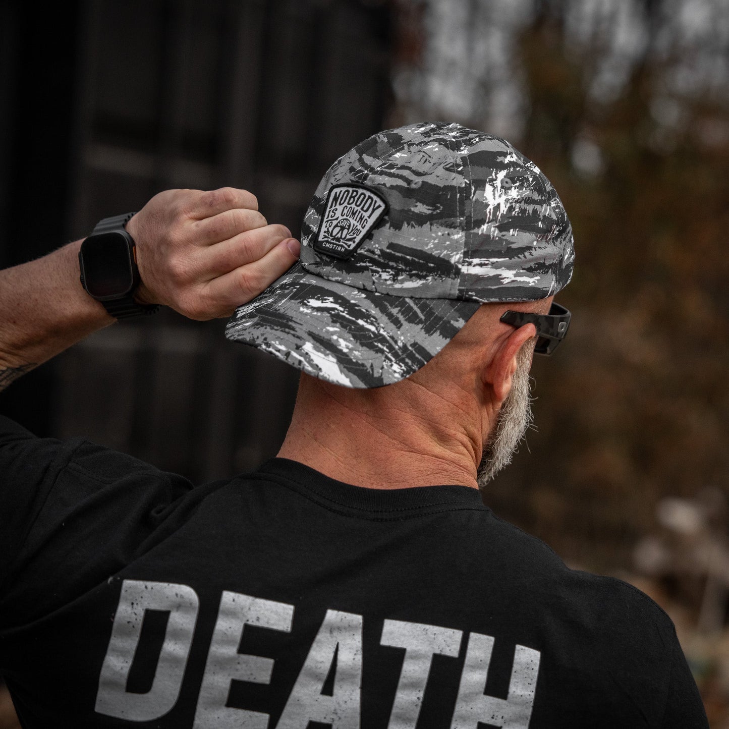 Nobody Is Coming To Save You Skull Patch Ripstop Snapback