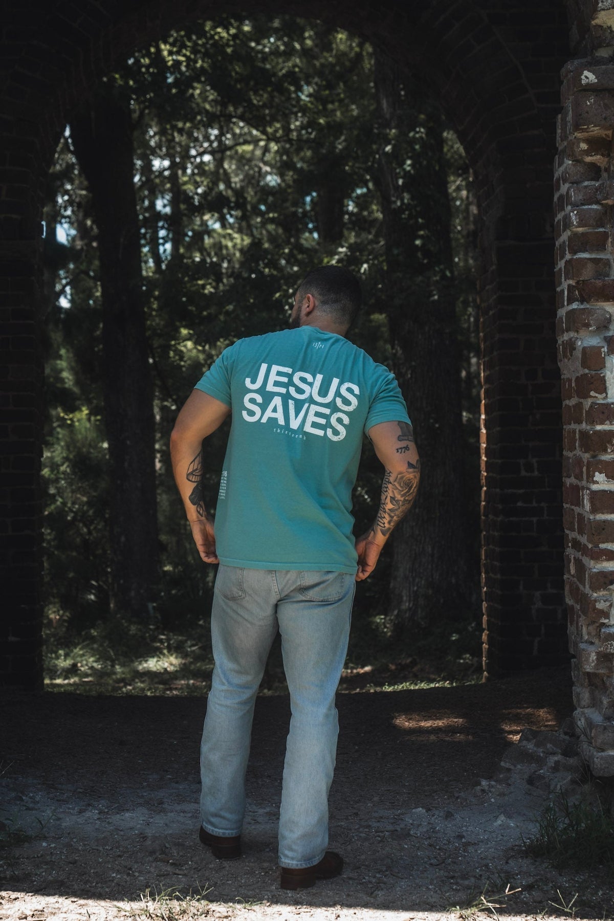 Jesus Saves Premium Tee - Seafoam