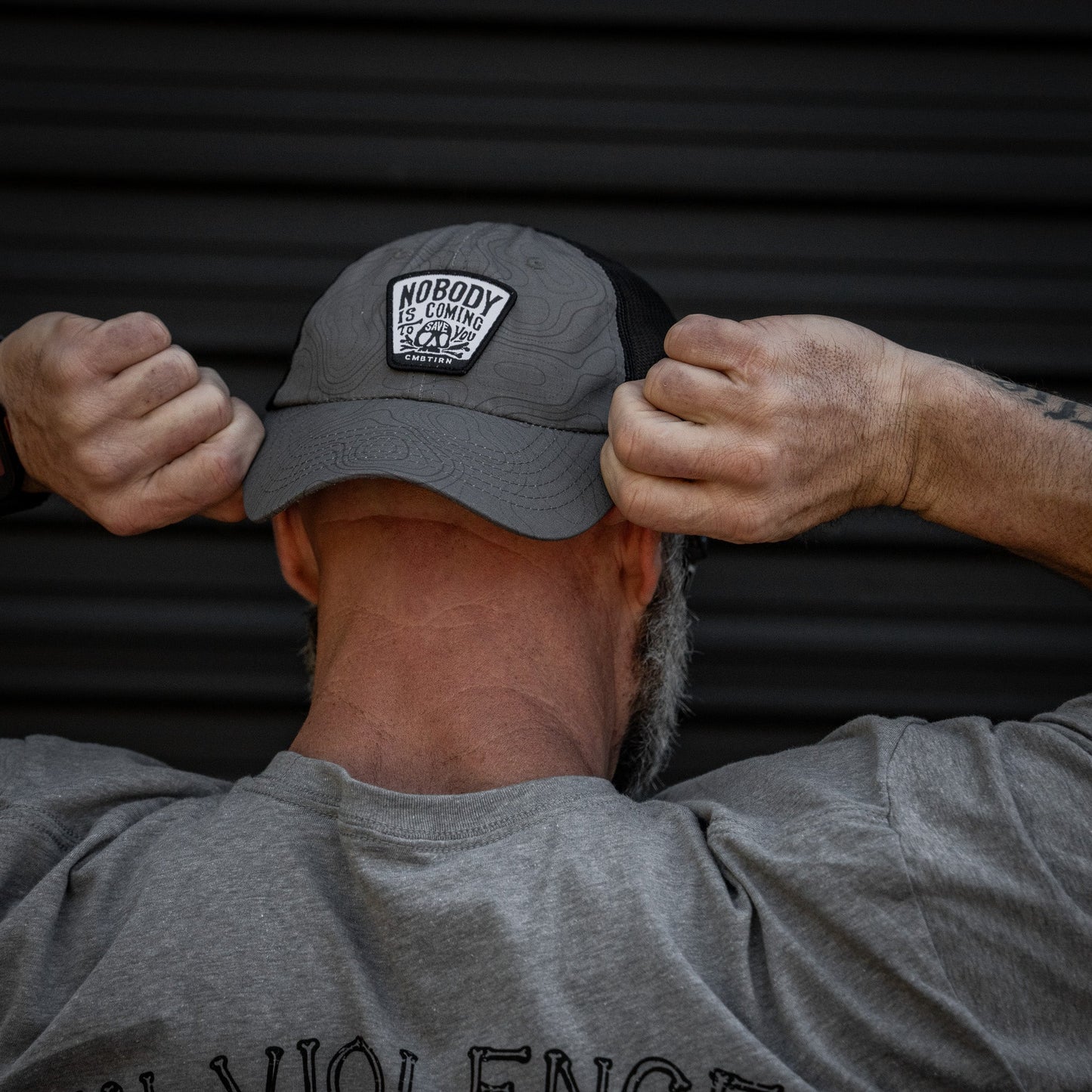 Nobody Is Coming To Save You Skull Patch Ripstop Snapback