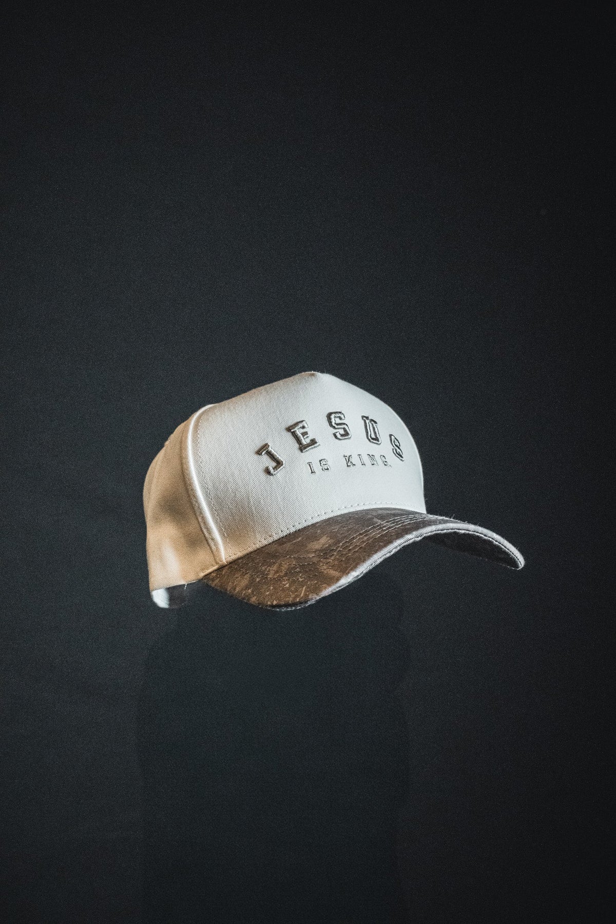 Jesus is King - Ivory and Deadwood Camo Snapback