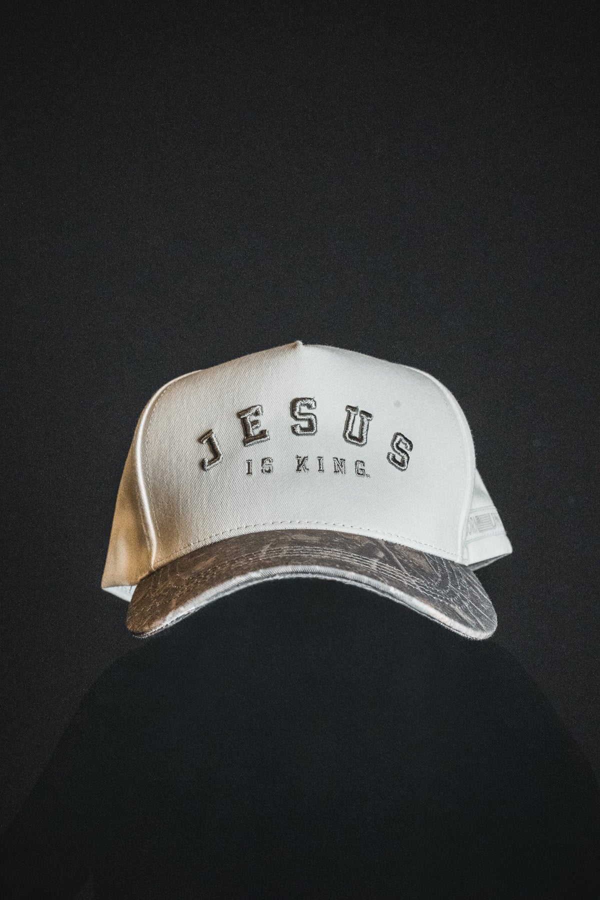 Jesus is King - Ivory and Deadwood Camo Snapback