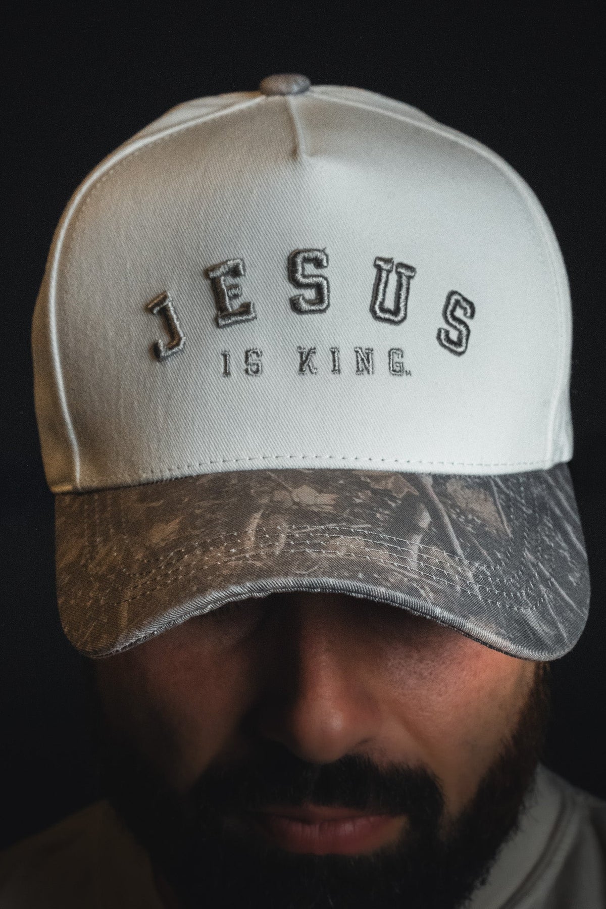 Jesus is King - Ivory and Deadwood Camo Snapback
