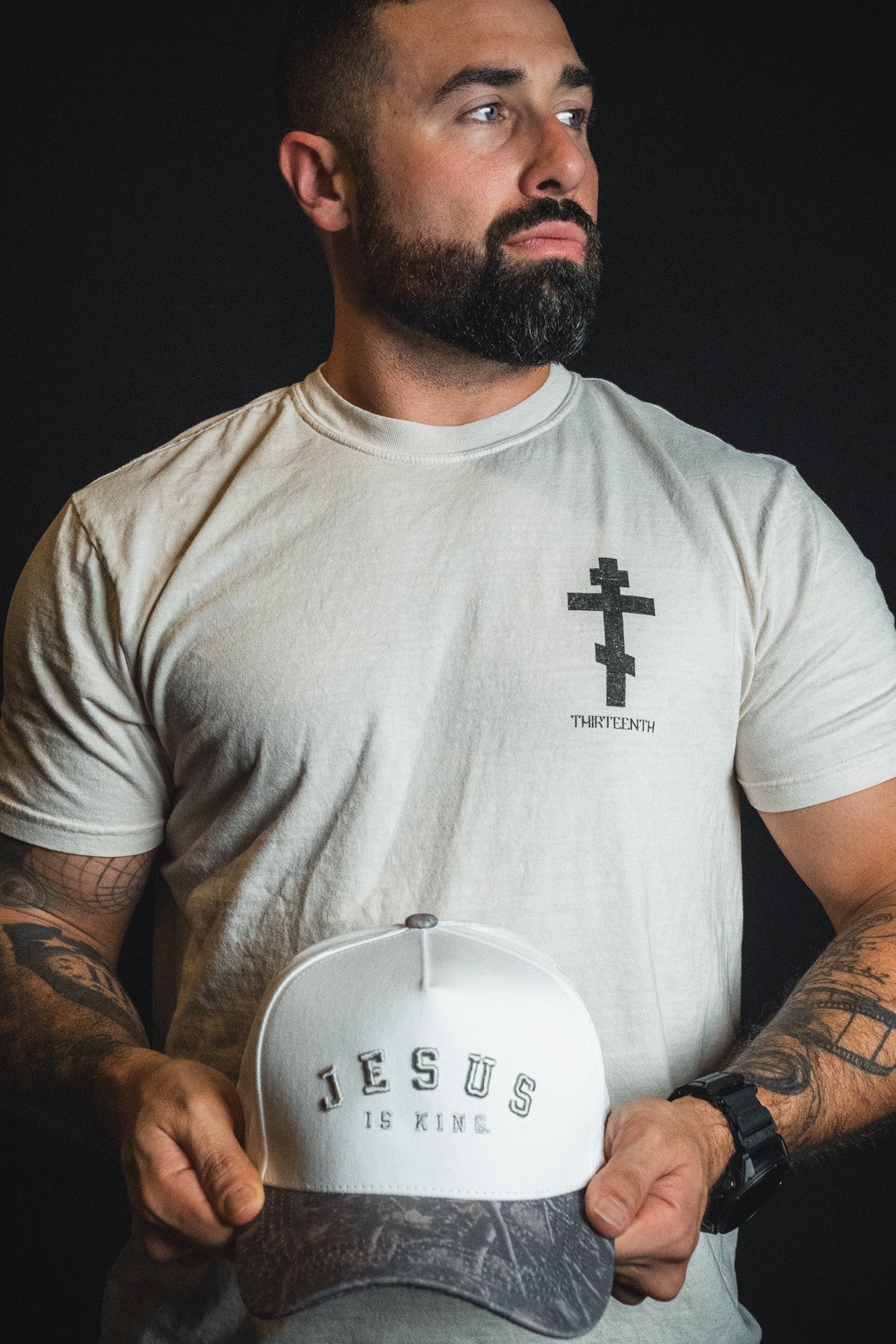 Jesus is King - Ivory and Deadwood Camo Snapback
