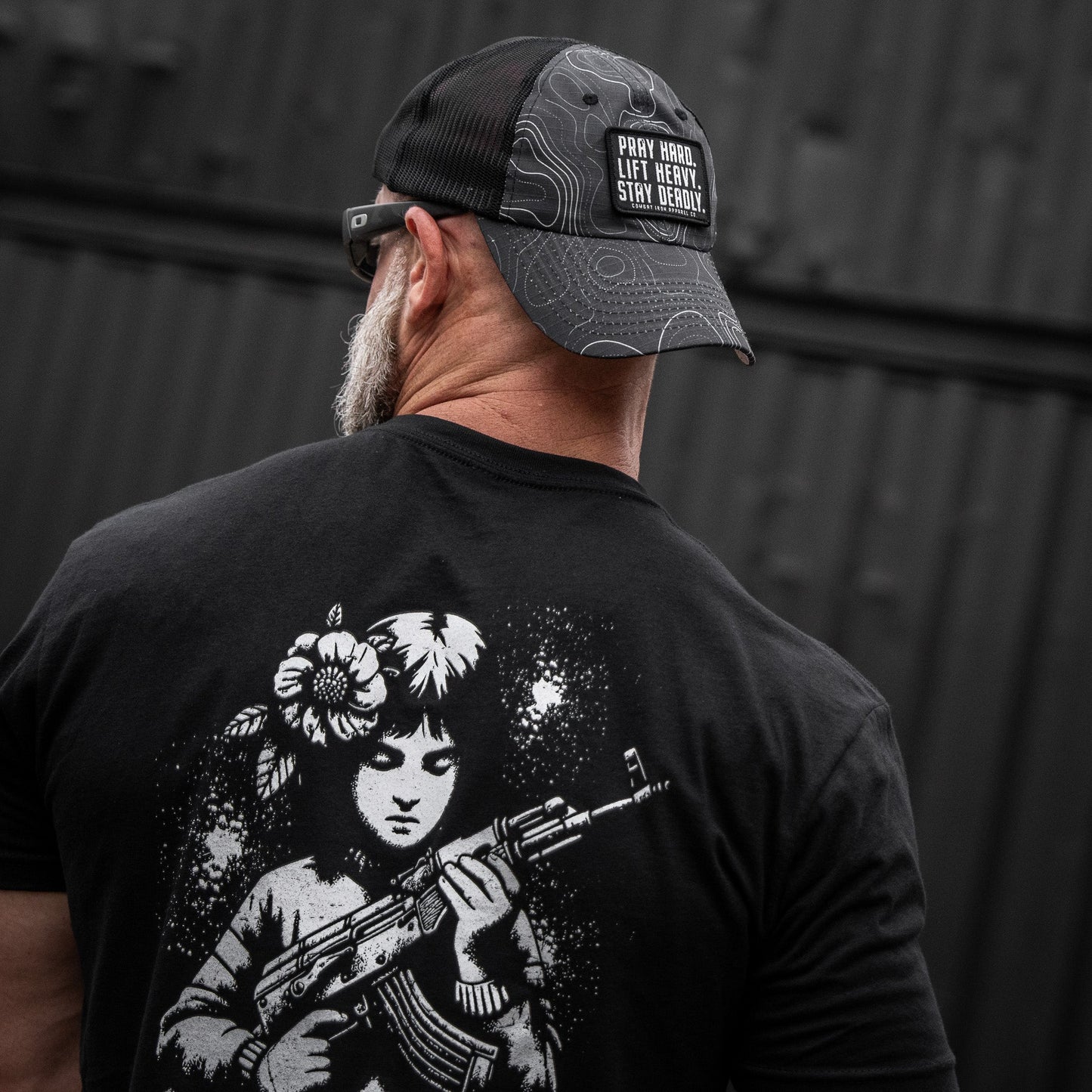 Pray Hard. Lift Heavy. Stay Deadly. Patch Tactical Ripstop Mesh Snapback Hat