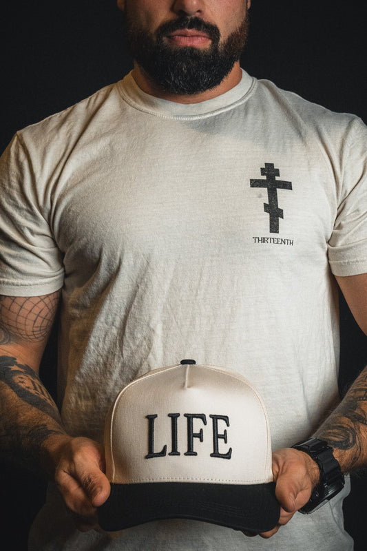LIFE - Ivory and Black Snapback