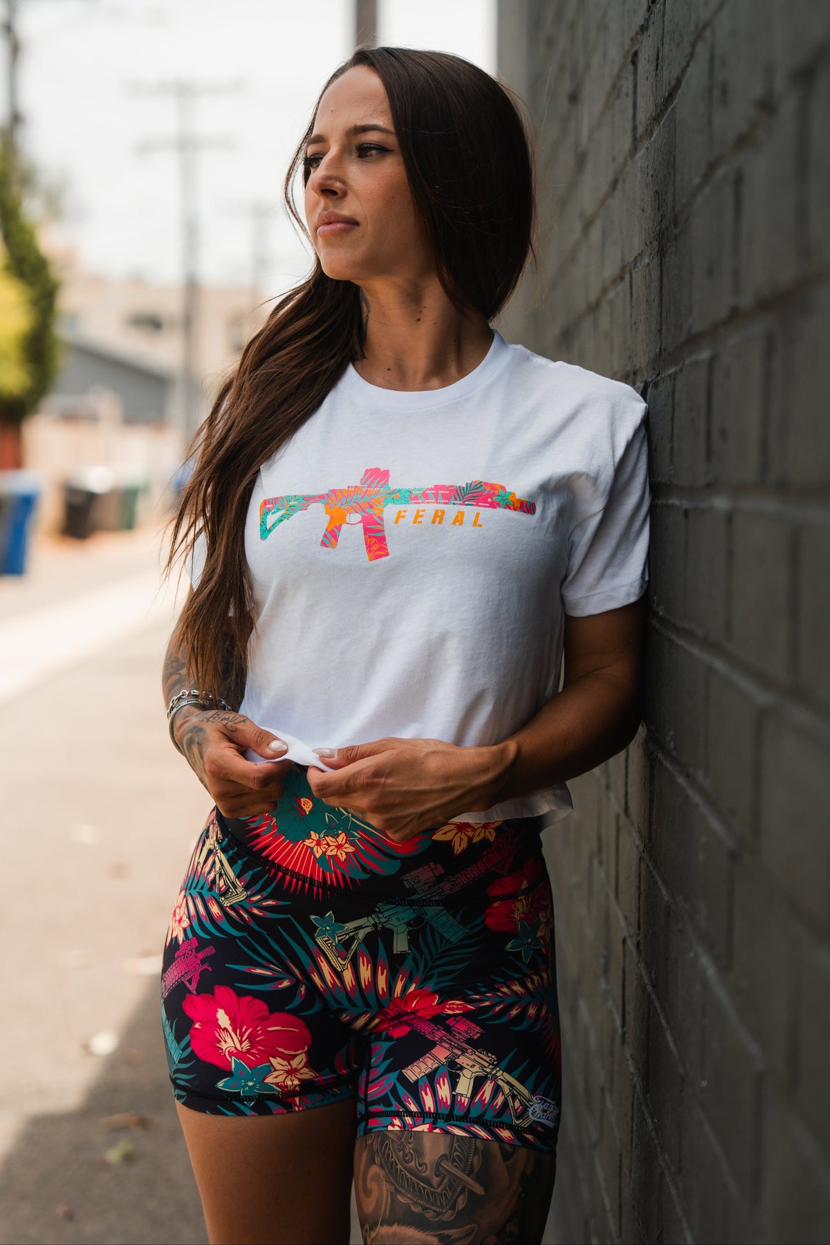 Feral - Women's White Crop Tee
