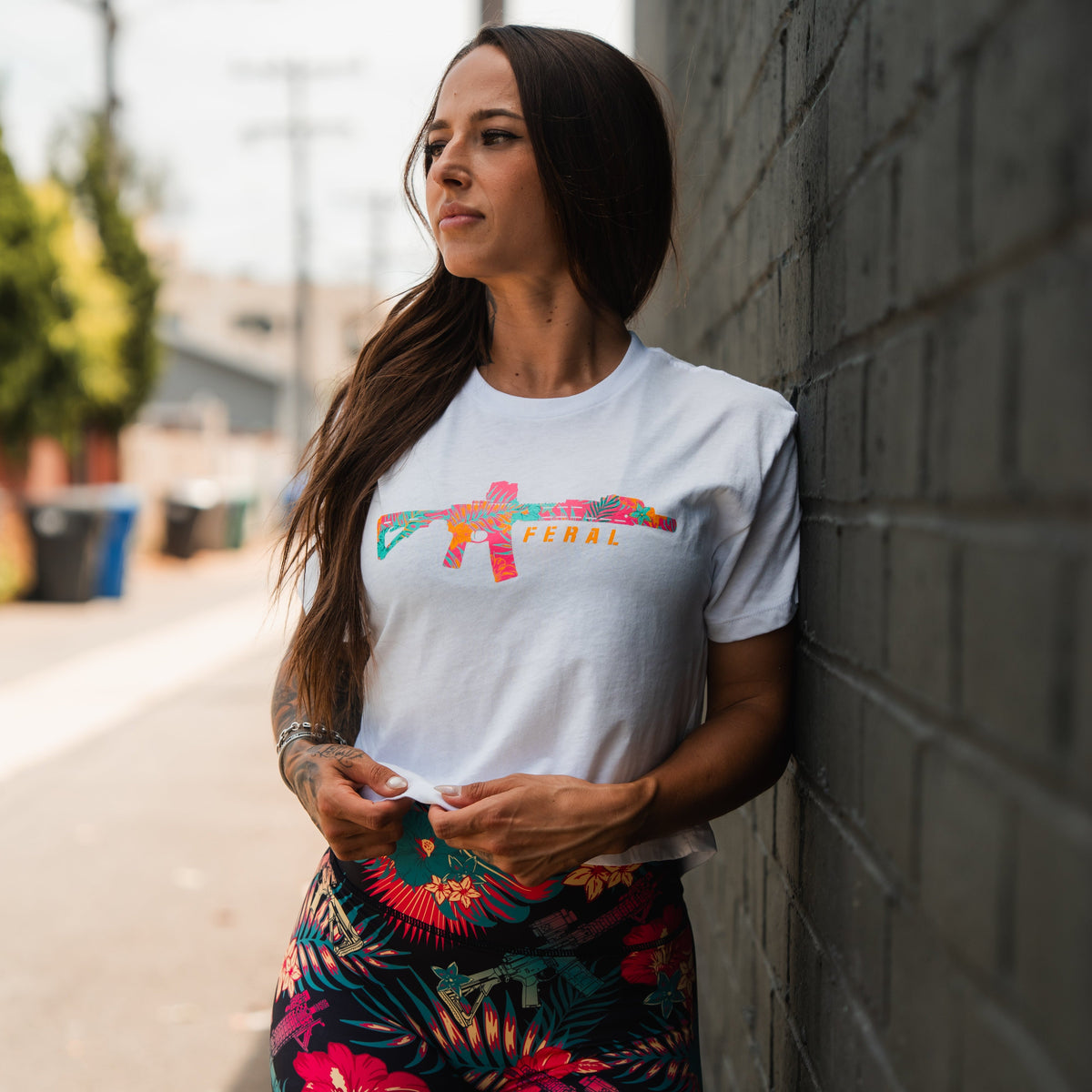 Feral - Women's White Crop Tee