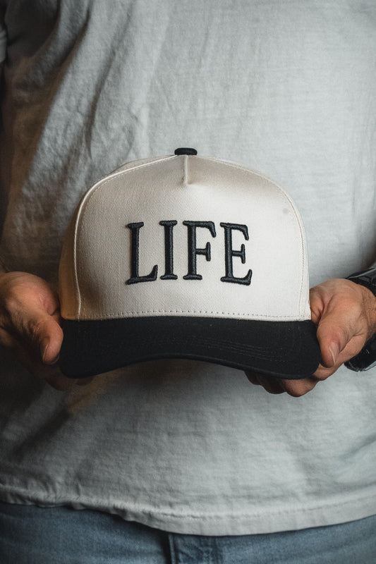 LIFE - Ivory and Black Snapback