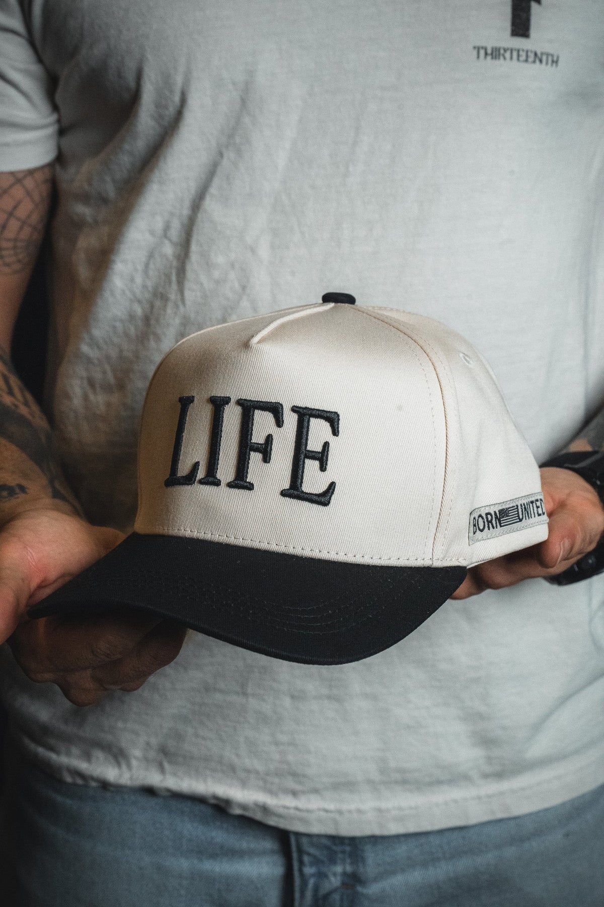LIFE - Ivory and Black Snapback